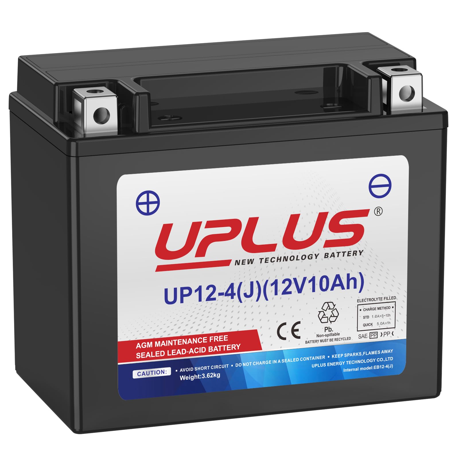 UPLUS Motorcycle Battery UP4-3-I Agm Battery, 12V 3Ah SLA Batteries Maintenance Free Scooter ATV replace for-TX4L-BS | Confirm size before order 113L x 70W x 85H(mm) — view 26