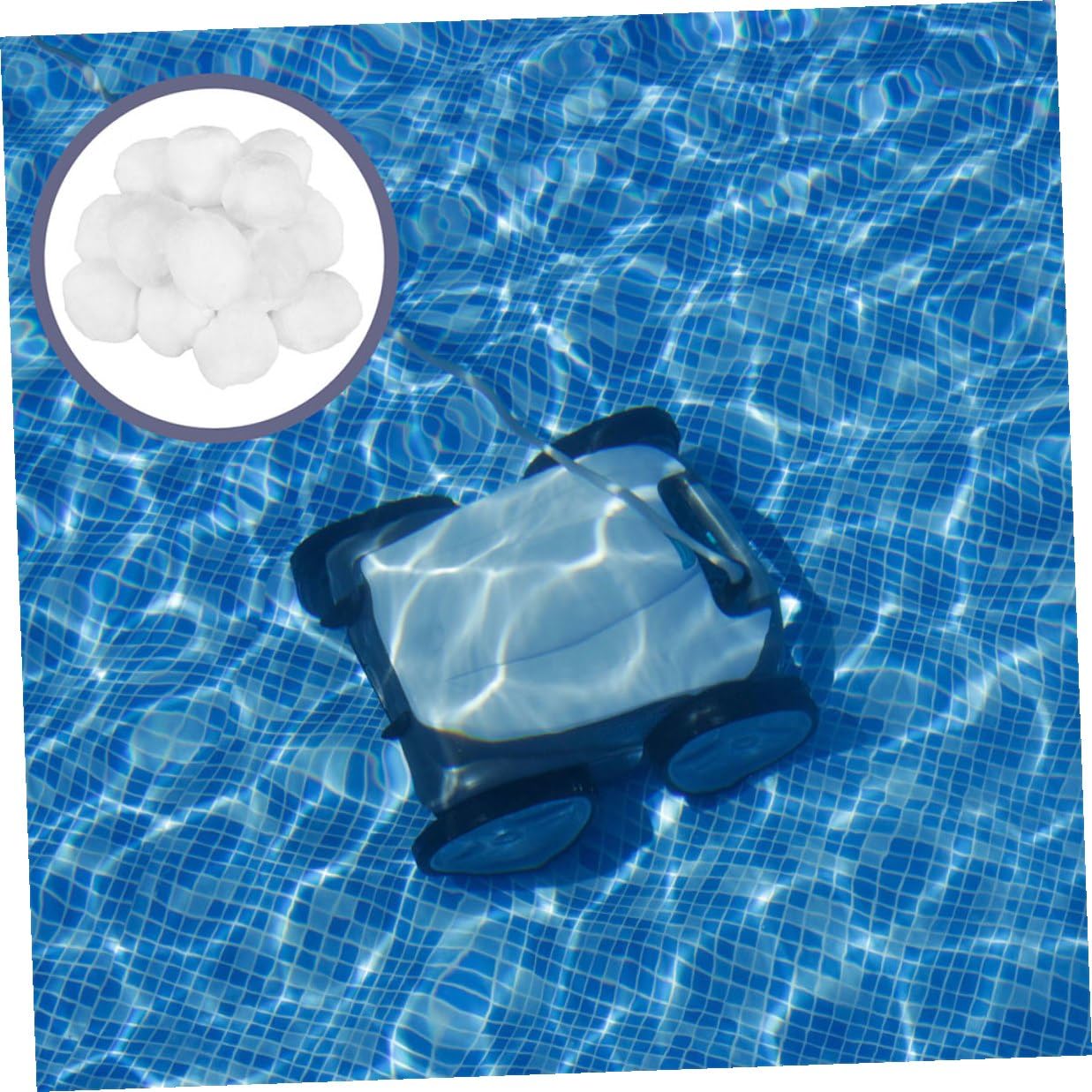 BESTonZON Filtro per Acquario in Fibre Bianche Sfere Filtranti per Piscina con Pulizia Efficiente e Prestazioni Stabili per Acqua Limpida e Sicura