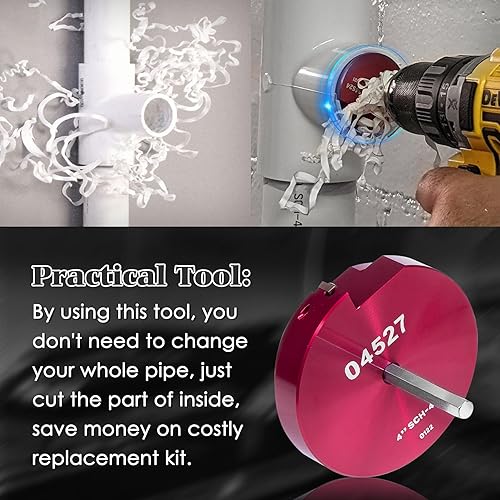 Miniatura 2 de 5 piezas 04520 PPRK5 Escariador de montaje de tubería de PVC encaja en taladros estándar de 12 pulgada, herramienta de ahorro de montaje de tubería,