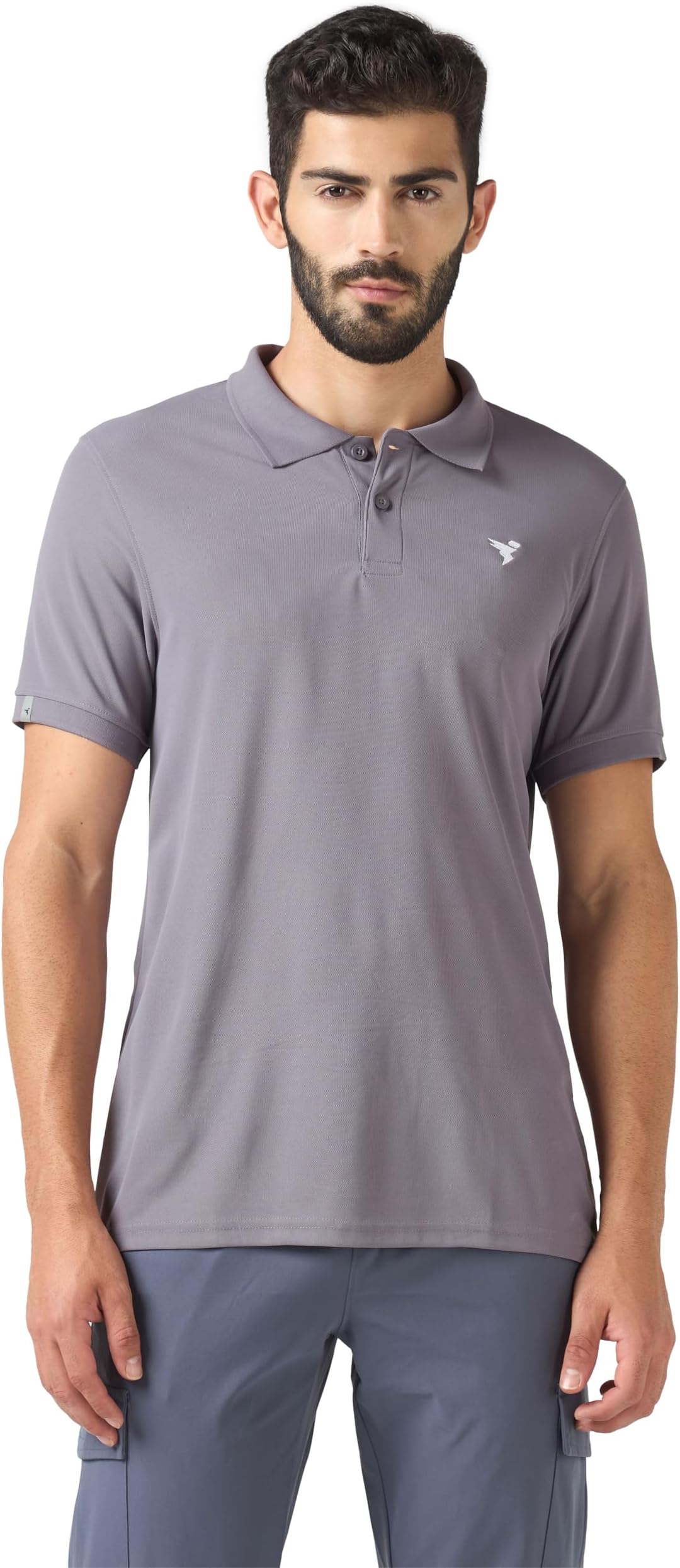 Men Polyester Slim Fit Solid Half Sleeve Polo T-Shirt with Matpiq, Techno Dry and Anti-Microbial for Regular and Casual Use