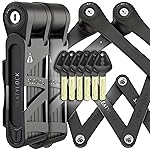 Seatylock FoldyLock Compact Folding Bike Locks - Set of 2 Matching Bike Locks with 6 Identical Keys - Patented Lightweight Heavy Duty Anti Theft with Carrying Cases for Bicycles and E-Bikes