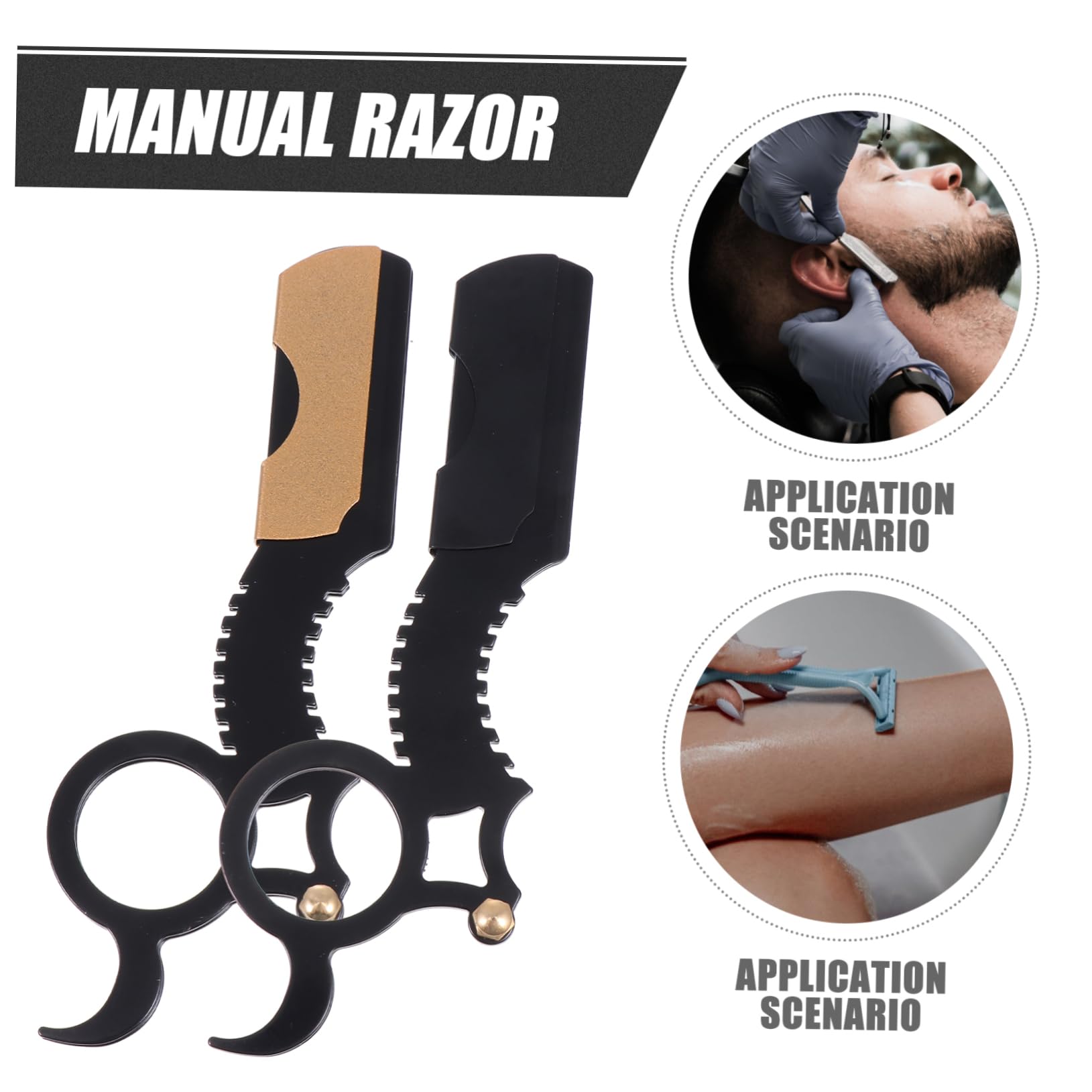 SOESFOUFU Beard and Trimmer Set 2pcs Vintage Barber Razors Stainless Steel Men's Shaver Perfect Dad