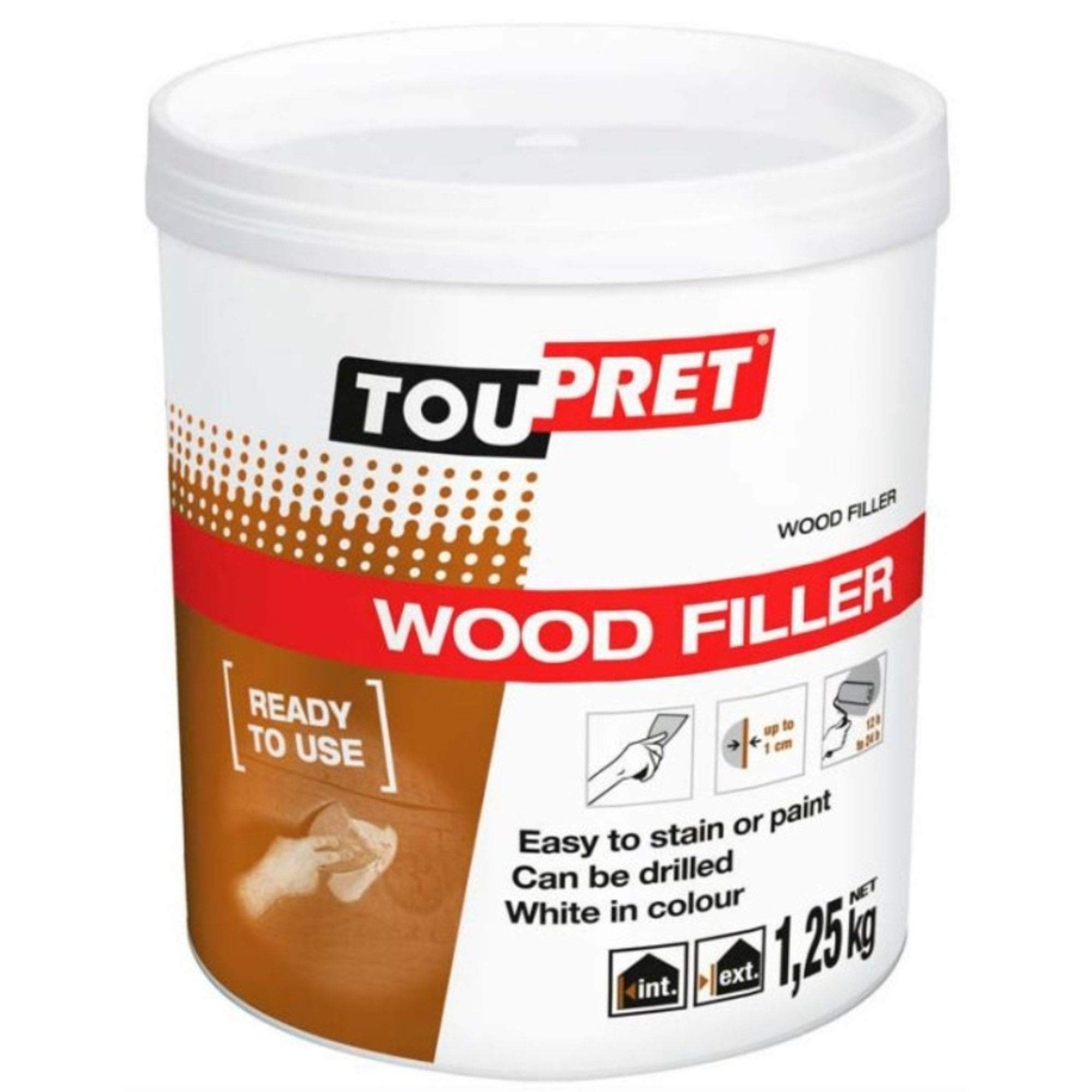 Toupret White Wood Filler 1.25Kg