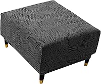 Vista 20 de ADPON Fundas otomanas cuadradas de terciopelo para otomanas, fundas protectoras para reposapiés cuadrados, fundas protectoras para taburetes de Gris