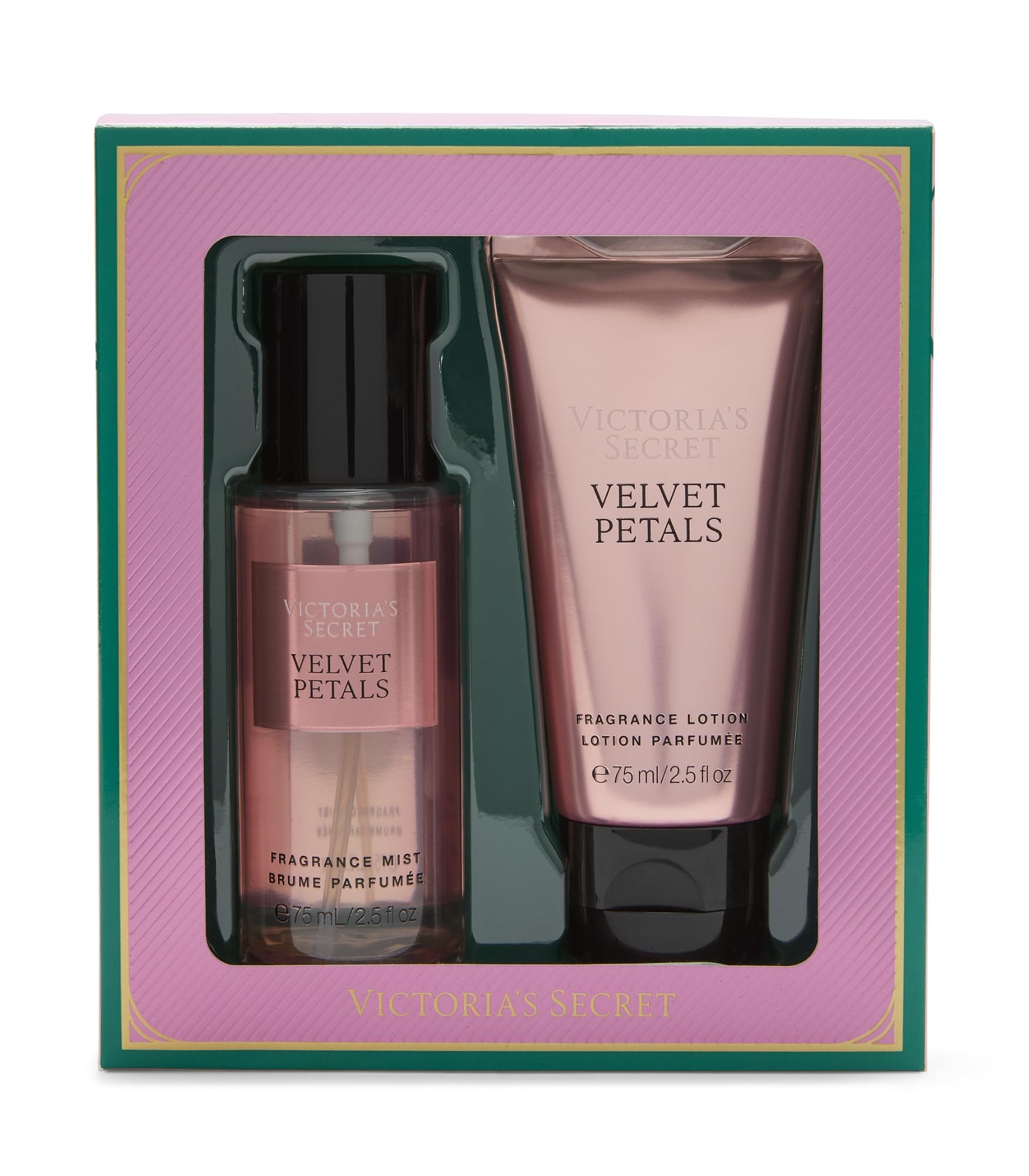 Victoria's Secret Velvet Petals Mini Fragrance Duo Gift Set, Notes of Lush Blooms and Almond Glaze