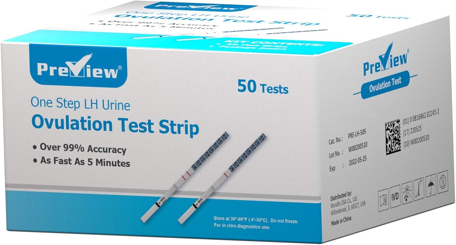 Preview Ovulation (LH) Rapid Test Detection for Home Self-Checking Urine Test - 50-Count : Health & Household