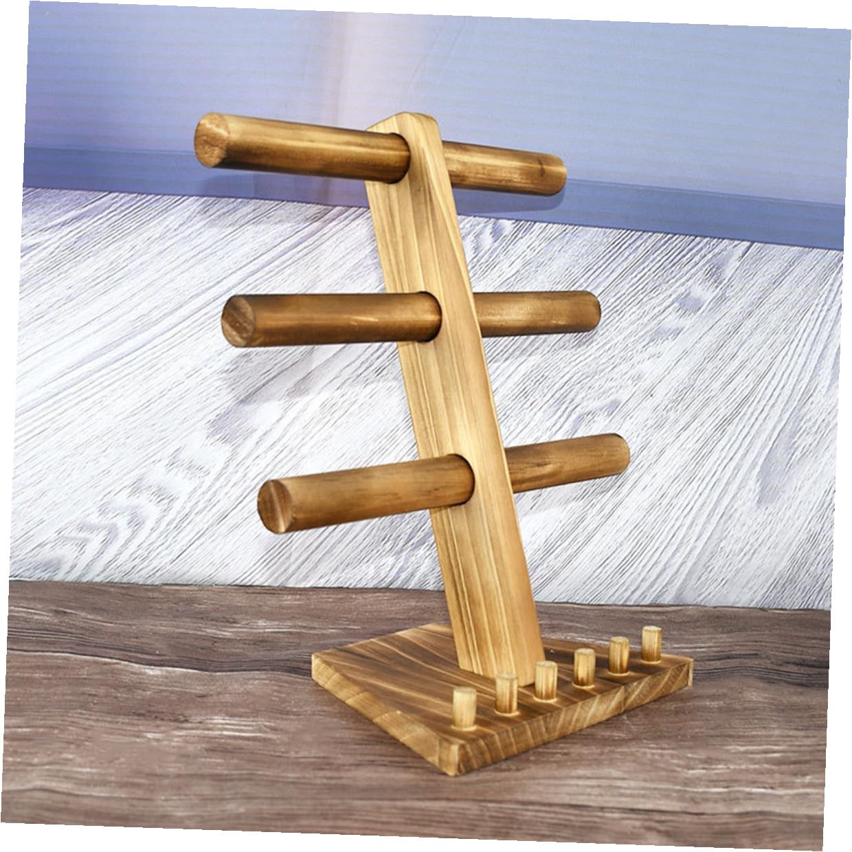 Stöckiger Schmuckhalter aus Massivem Holz Stabiler Armband Ringständer für Uhren und Accessoires Multifunktionales Display für Schlafzimmer und Schmuckladen Langlebig und