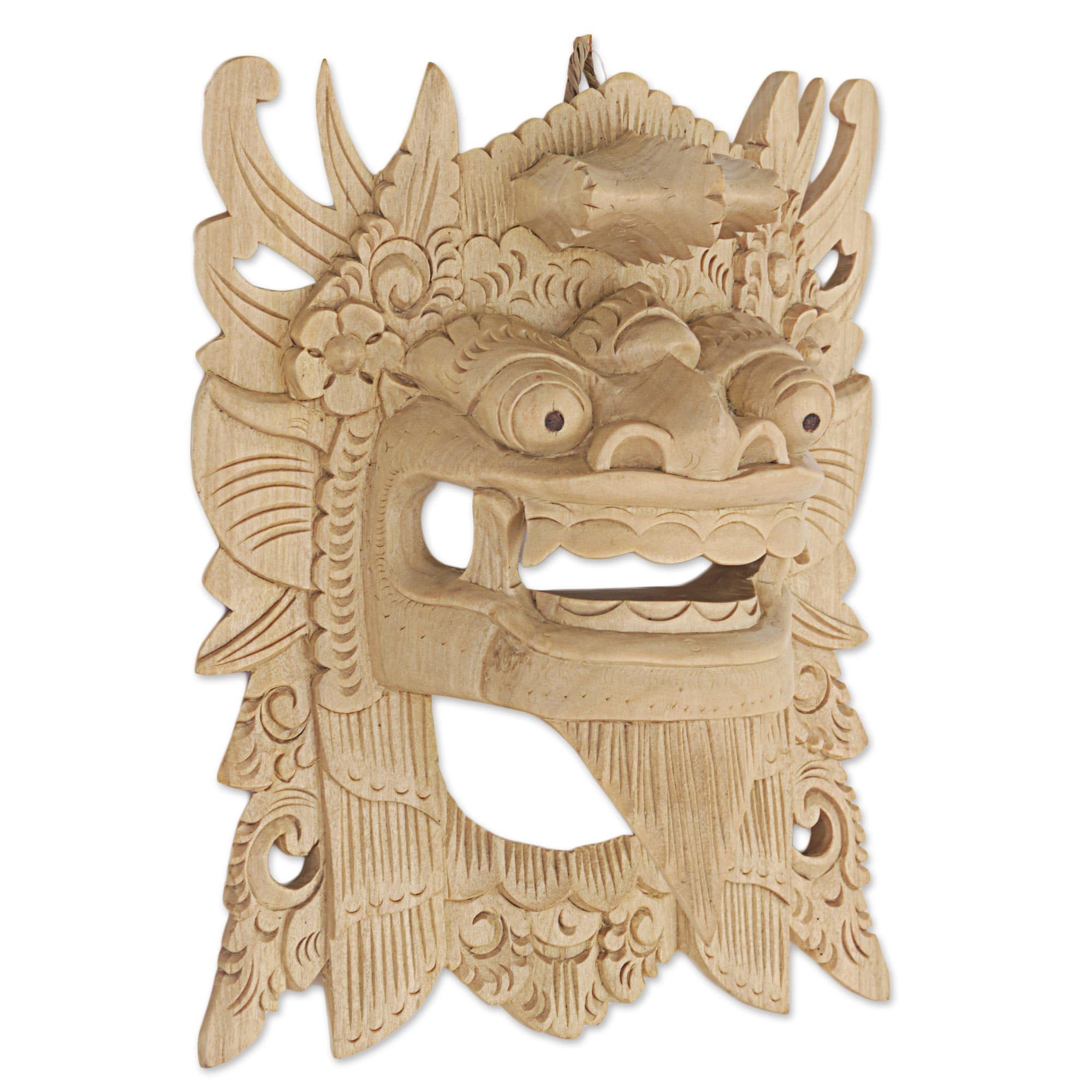 NOVICA Decorative Wood Mask, Brown