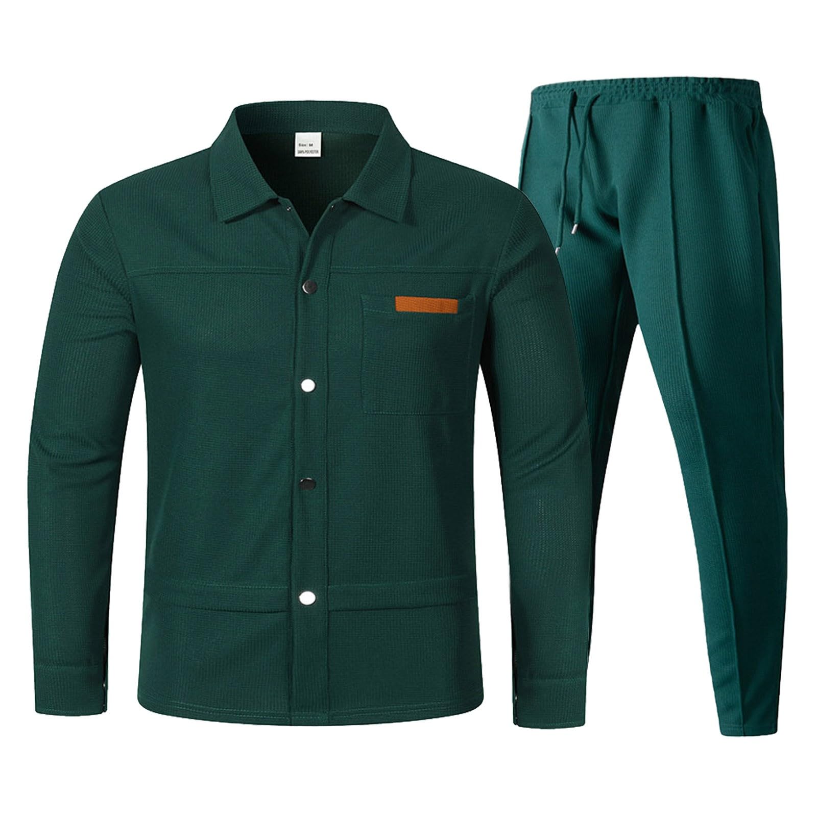 Générique Tuta da jogging da uomo, con cappuccio, pantaloni sportivi in pile, in cotone, maniche lunghe, casual, corsa, 2 pezzi, allenamento caldo, comodo, casual, casual, tempo libero A23