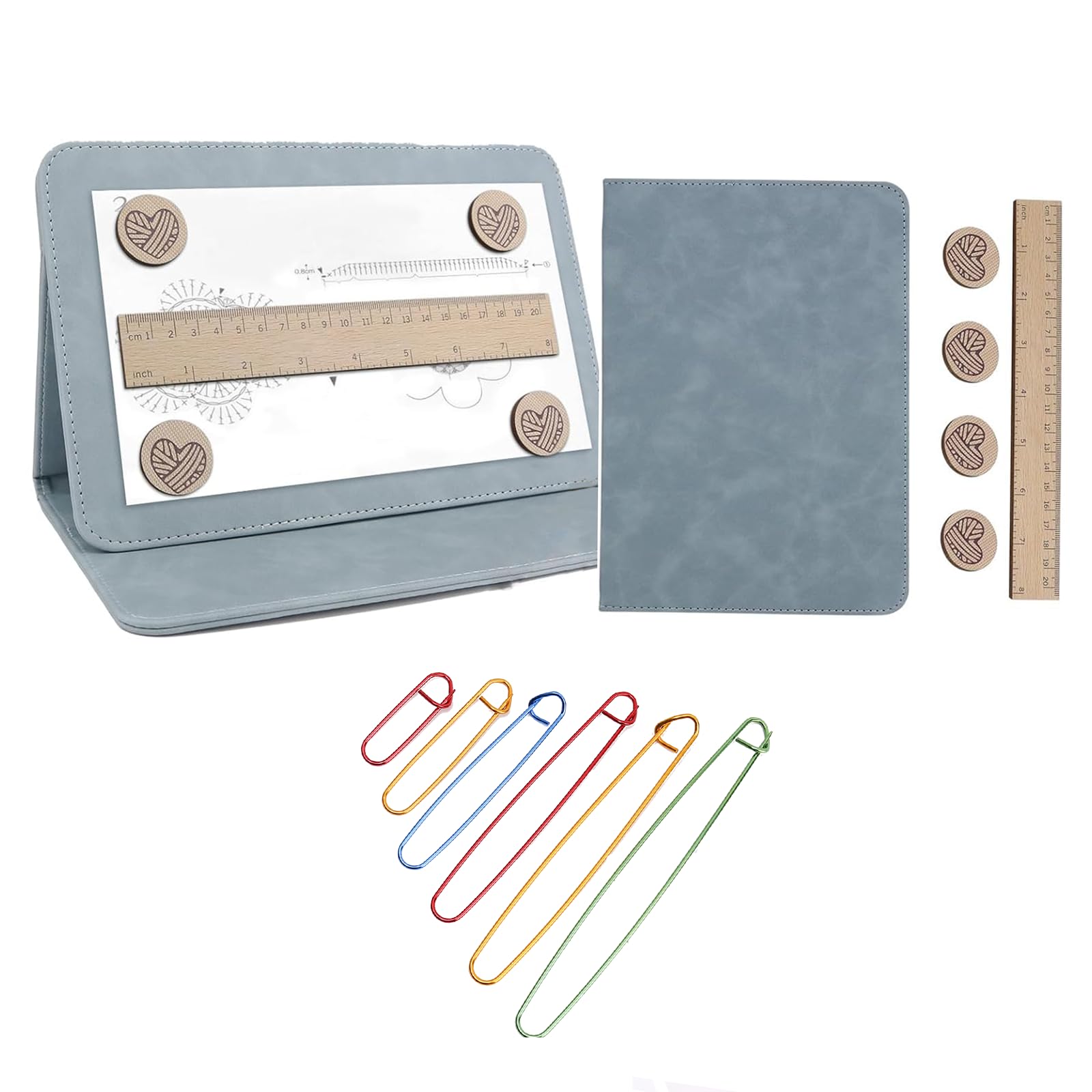 Soporte de documentos para accesorios de punto con base imantada y guías visuales 6