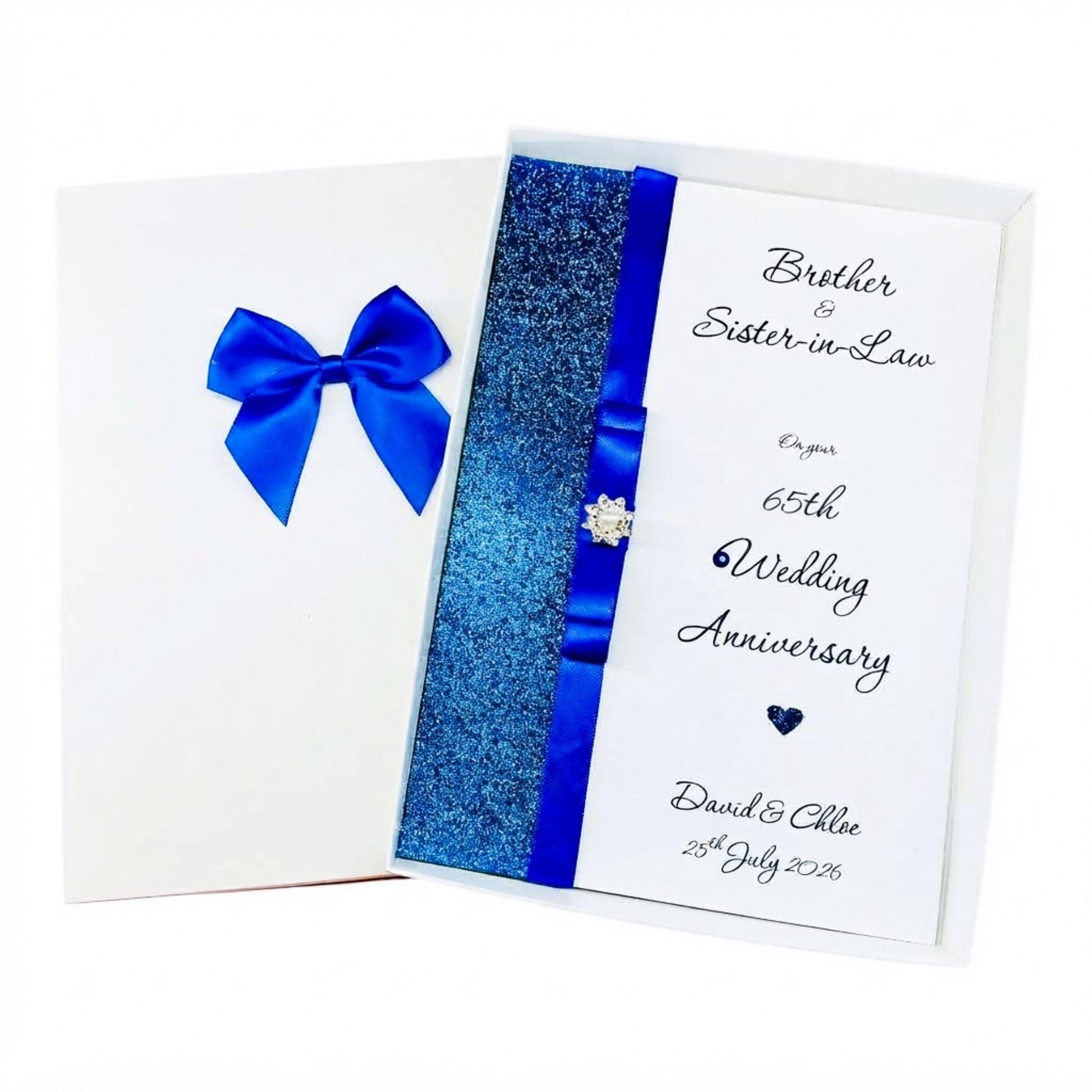 Brother & Sister-in-Law 65th Wedding Anniversary Card Blue Sapphire- LB 571