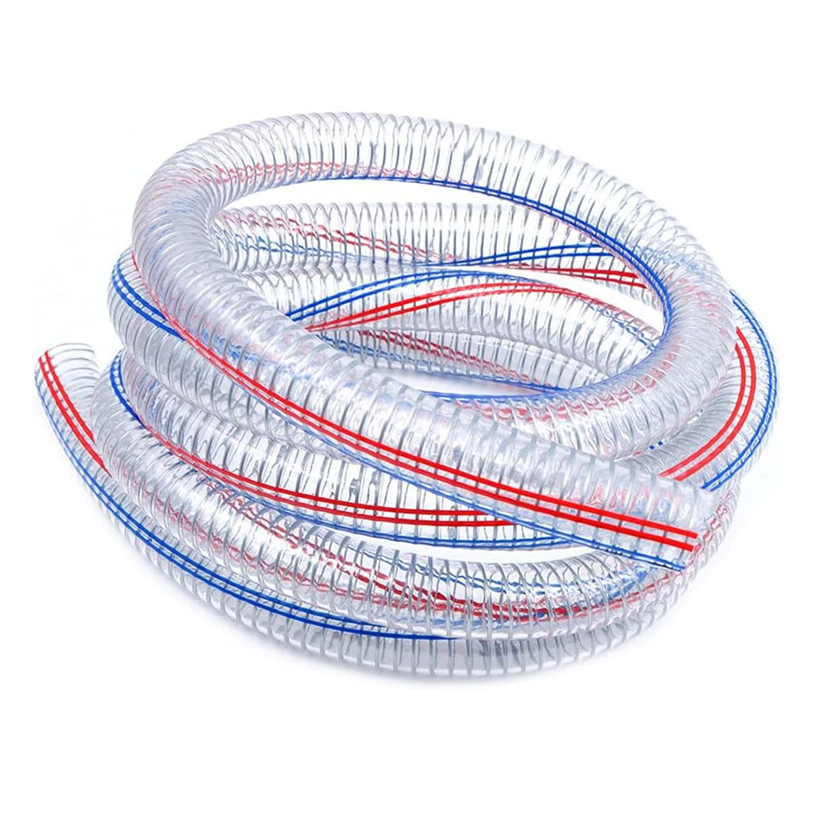 PVC-Stahldrahtverstärkter transparenter Schlauch | 34–38 mm ID, 3 mm Wand, 10 m, for Bootsentwässerung: PVC-Stahldrahtschlauch