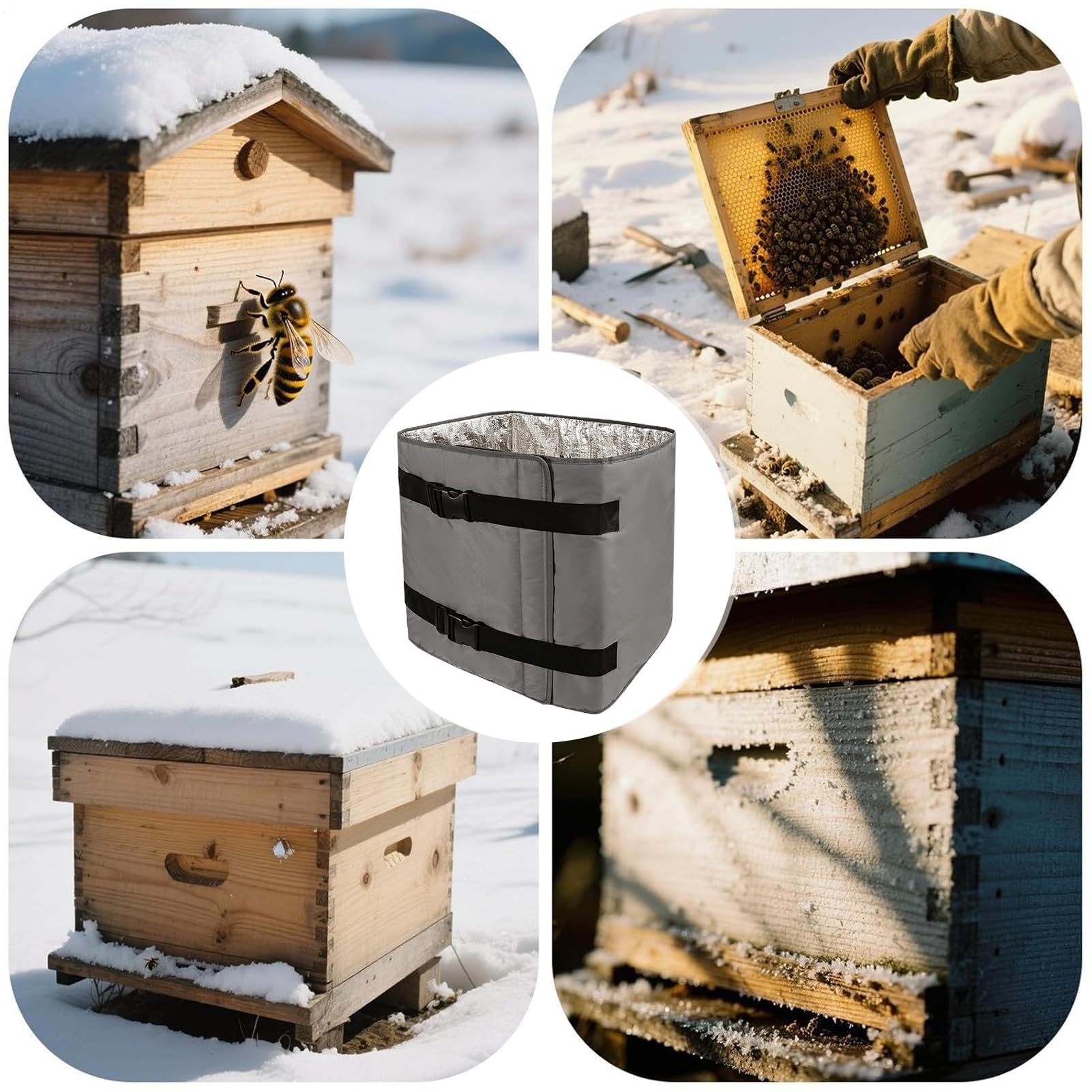 Bienenstock Winterisolierung Abdeckung | 5-Schicht Einstellbare Beute Winddichte Hülle,Wärmendes Zubehör für die Imkerei im Hof Garten Terrasse Rasen,Zur Überwinterung von Bienenvölkern
