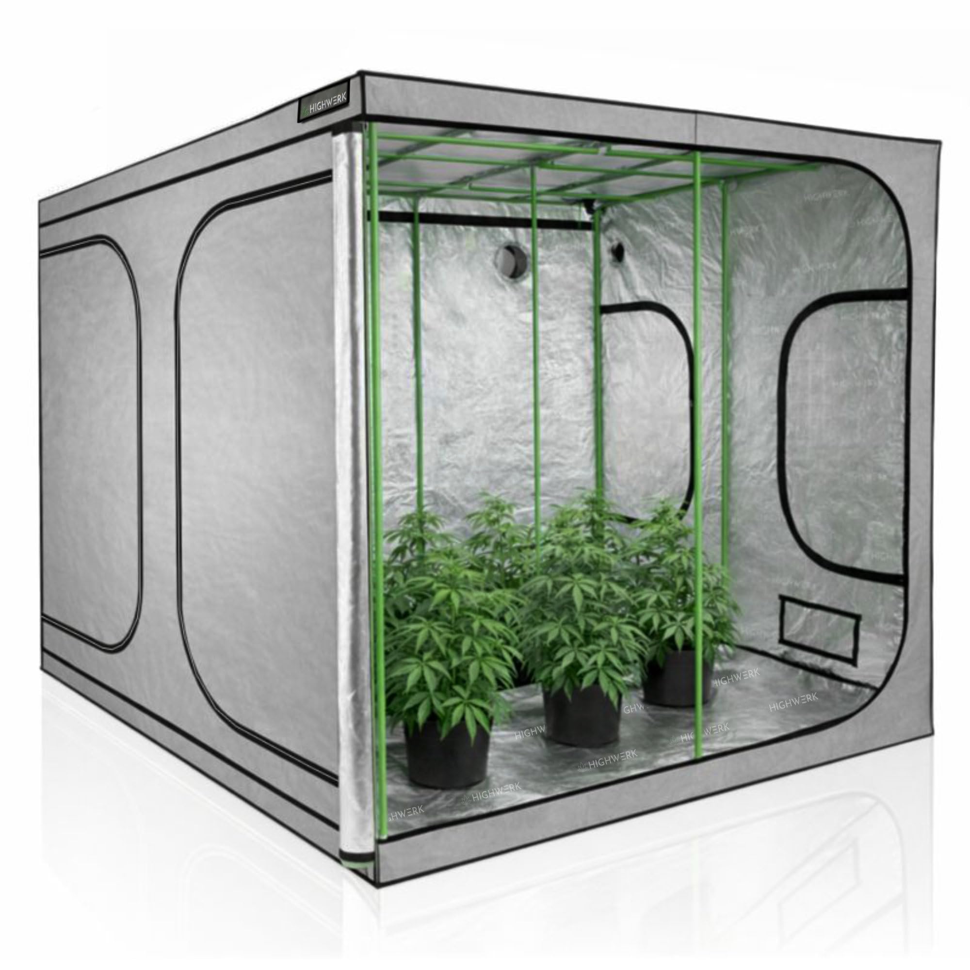 Tienda de cultivo 200 x 200 x 200 cm | cultivo casero «MyHomeGrow», gris
