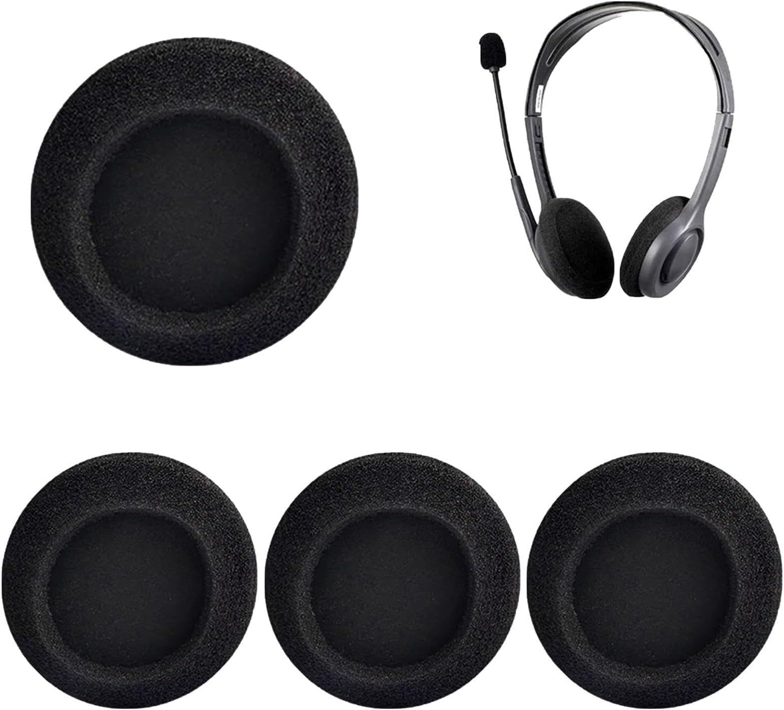 4pcs Headphone Covers, Foam Replacement Headphone Pads Ear Pad Cushions