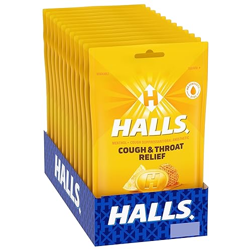 Miniatura 11 de HALLS Gotas de miel y limón para aliviar la tos y la garganta, 12 bolsas de 30 (360 gotas en total)