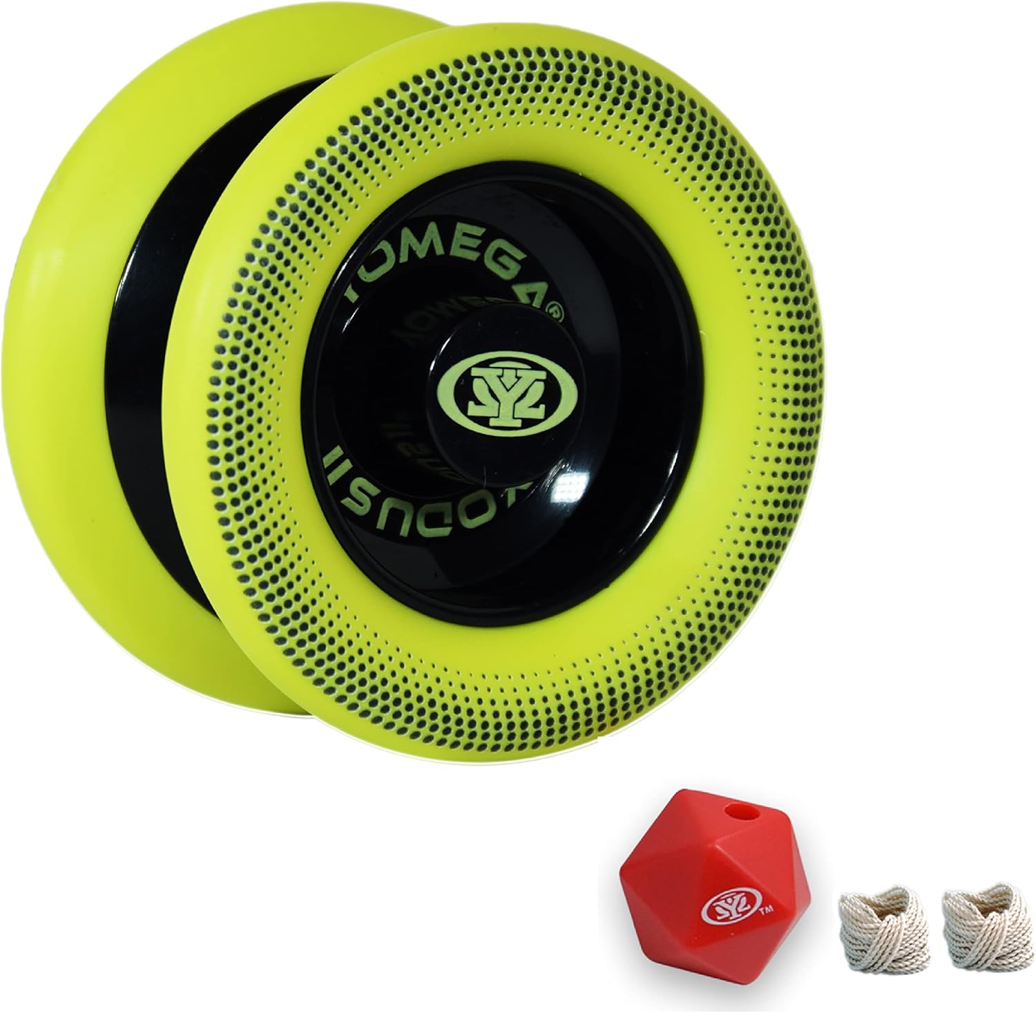 Yomega Xodus II YoYoYo- Incluye tecnología de rodamientos de rodillos, llantas de goma y diseño de forma de ala - Juego de nivel intermedio YoYos de respuesta profesional (amarillo negro)