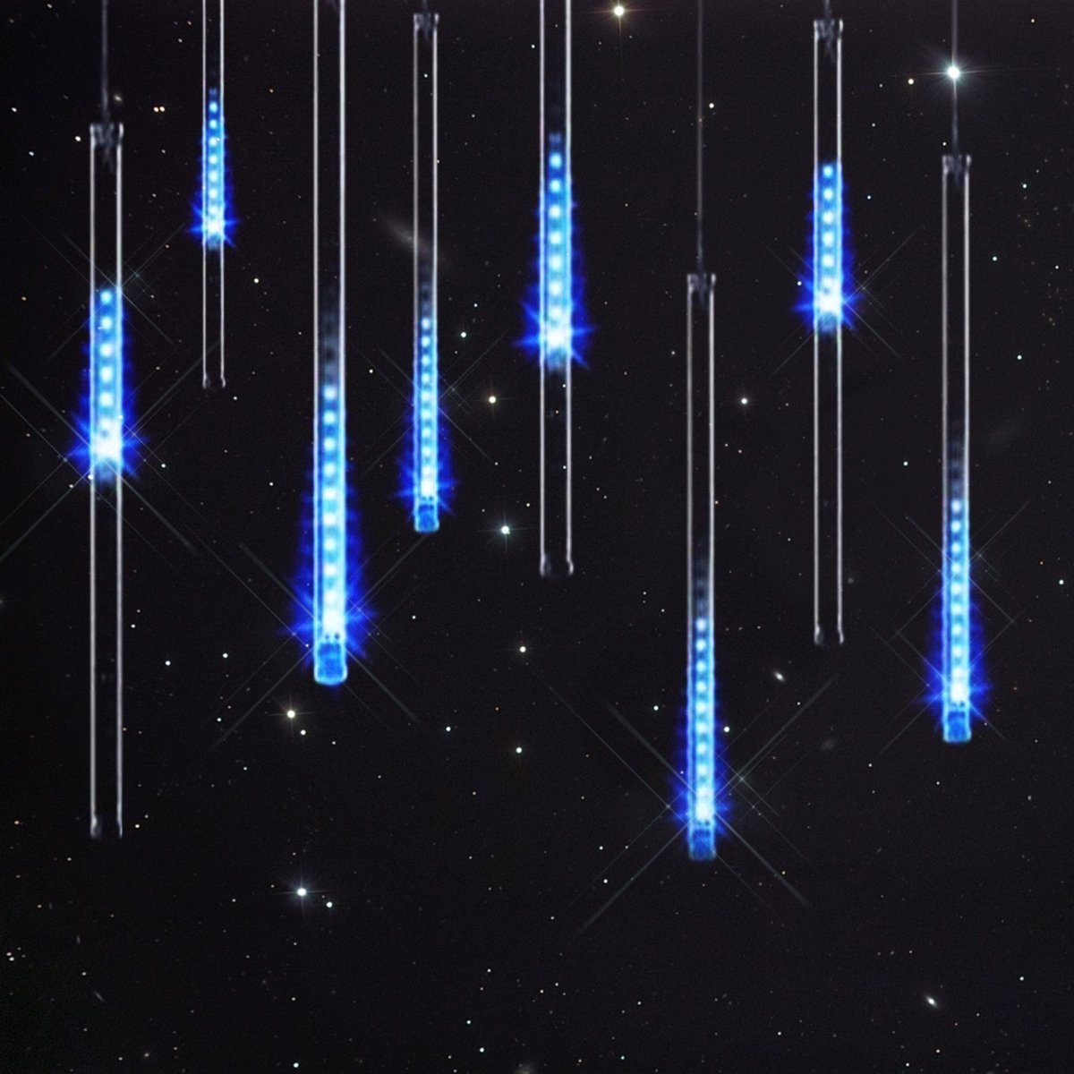 360LED Meteoritenschauer Lichterketten Garten,KINGCOO Wasserdicht 30cm 10 Tubes Fallende Regentropfen Solarleuchten Dekorative Lichtschläuche für Außen Party Hochzeit Weihnachtsbaum(Blau)