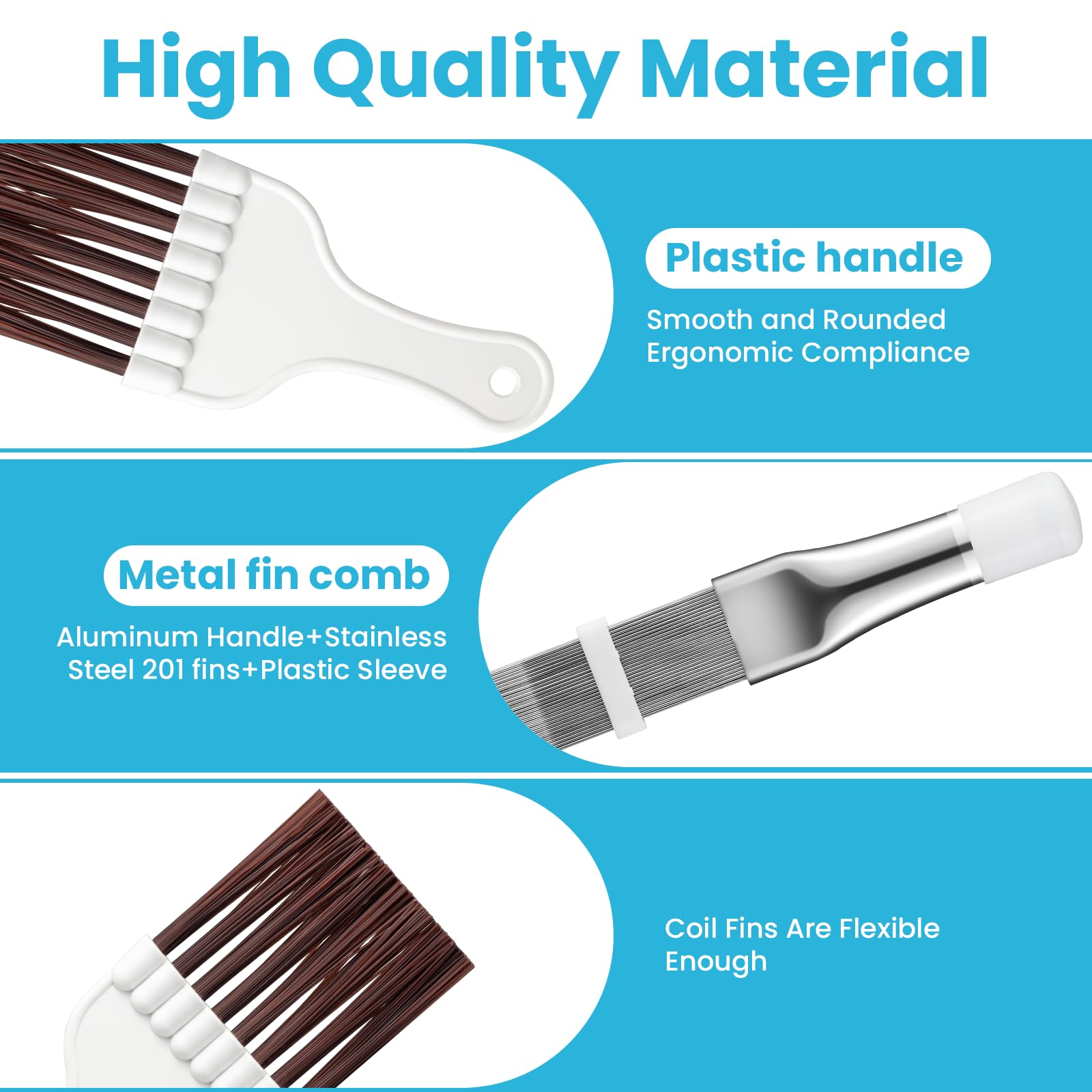 4 Pcs Air Conditioner Condenser Fin Cleaning Brushes, Air Conditioning Combs Cleaning Brushes, Stainless Steel AC Fin Comb - Image 3
