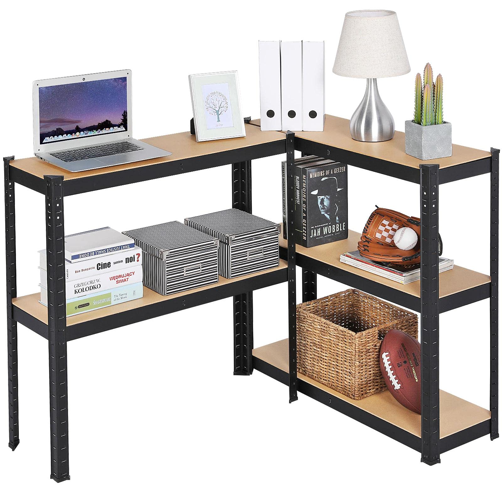 Yaheetech 5Shelf Shelving Unit Garge Storage Rack, Adjustable Heavy