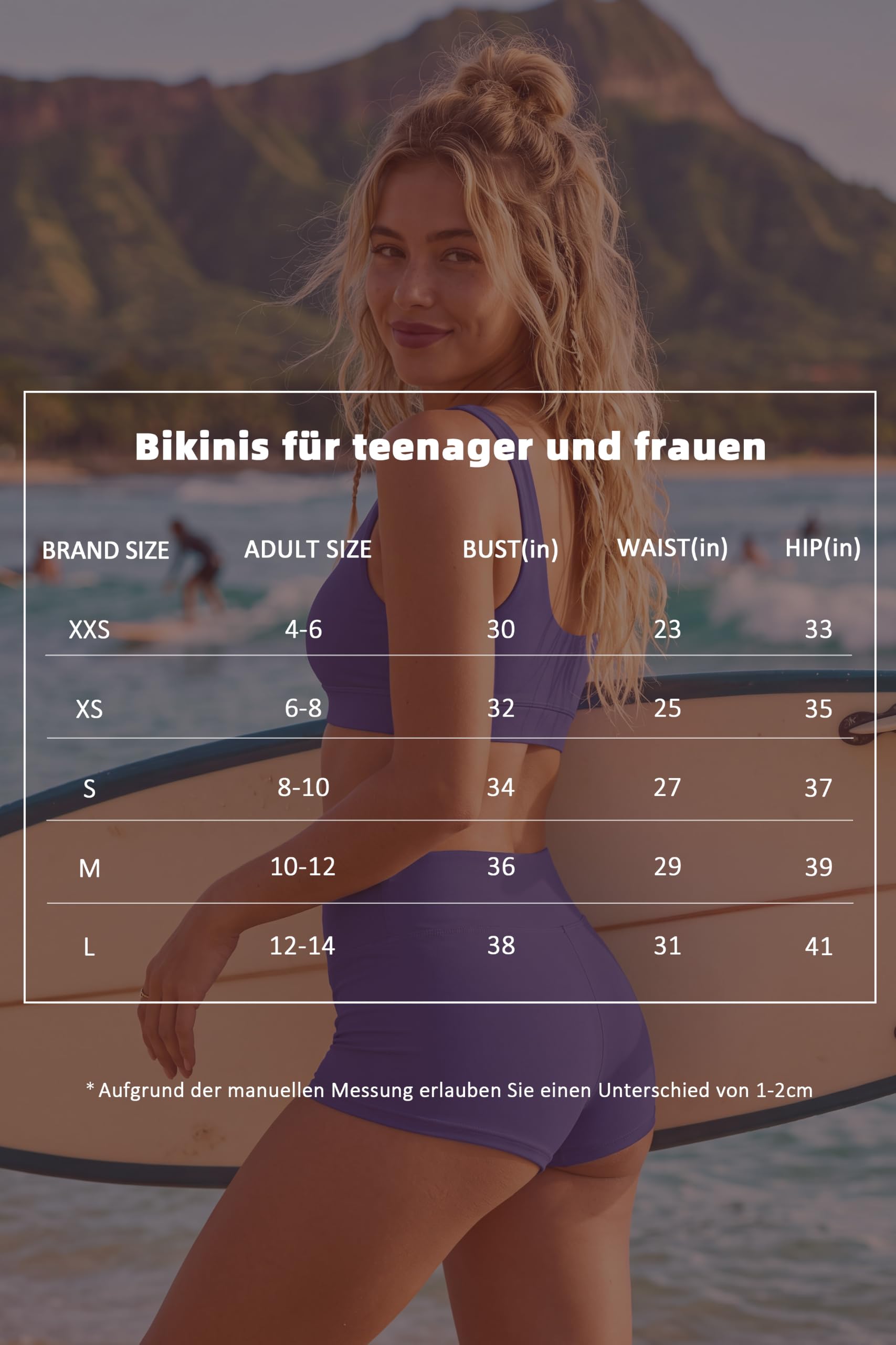 Perioden Bikini Set 2-teilig mit High Waist Shorts für Damen | Menstruationsschutz im Zwickel, breite Träger, herausnehmbare Pads, elastischer Sitz, weiches Material, Pool, Strand