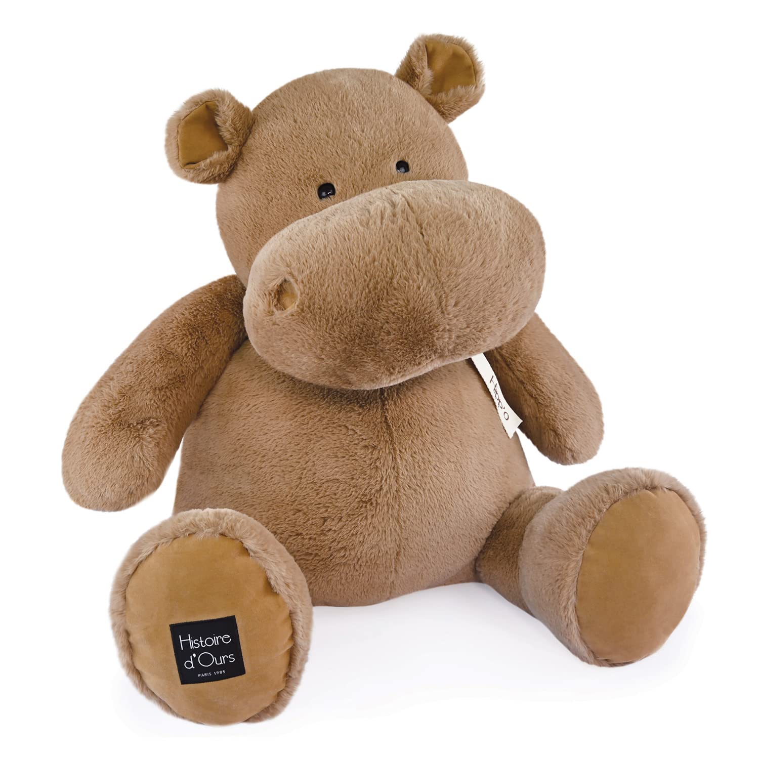 Histoire d'ours - Plüschtier Nilpferd – Hippo – warme Schokolade – 85 – HO3205