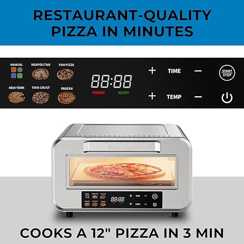 Miniatura 5 de Kenmore horno de pizza interior - hornos eléctricos de encimera personal para cocina y restaurante domésticos, cocina en solitario grande 12"