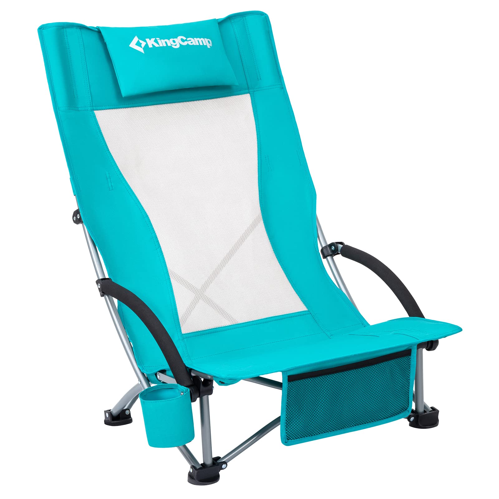 Buy KingCamp High Back Low Seat Folding Beach Chair, Lightweight