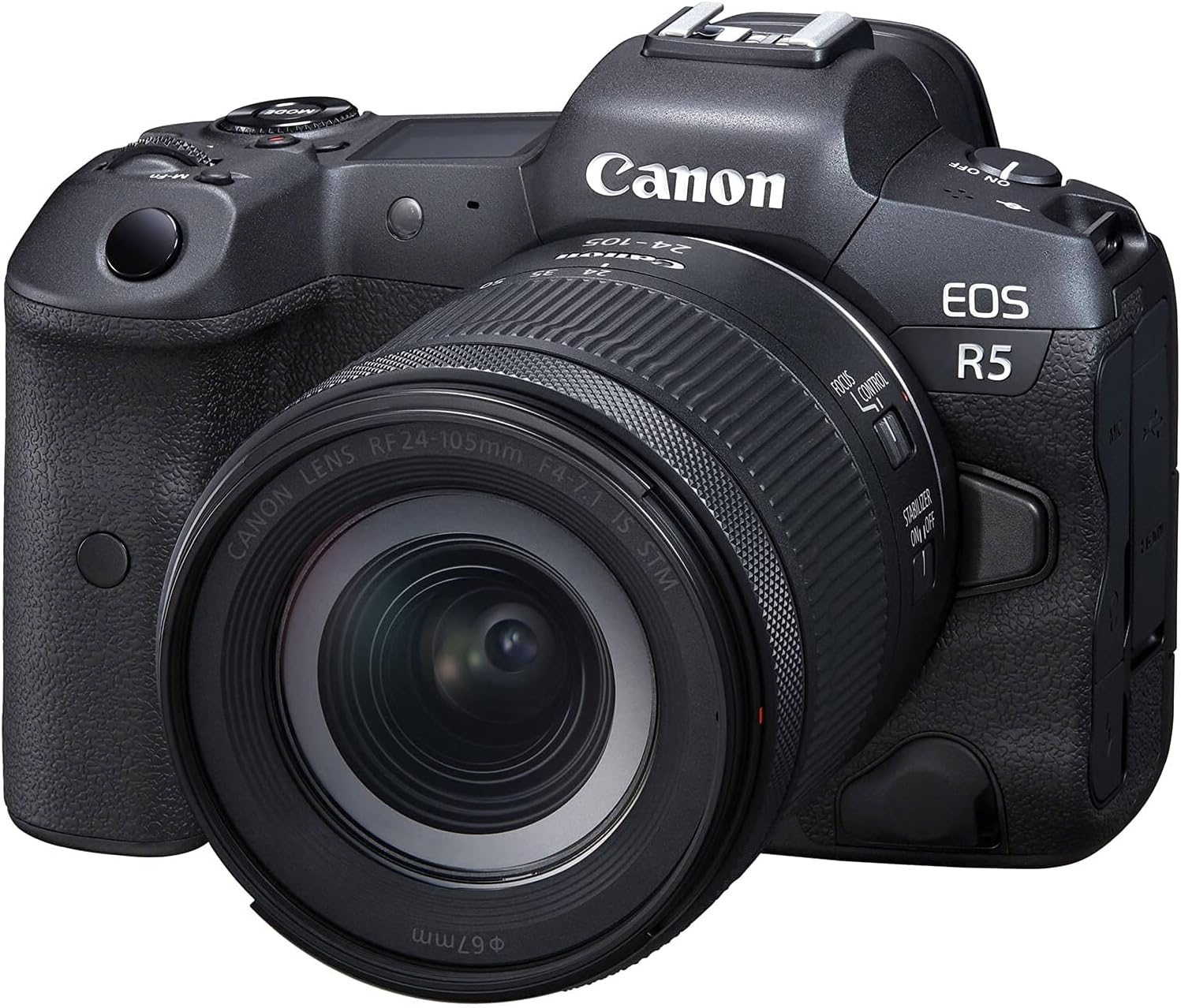 R5 Full Frame Mirrorless Camera + RF 24-105mm F4-7.1 is STM Zoom Lens Kit, Black (Compatible with Canon Products) (Renewed)