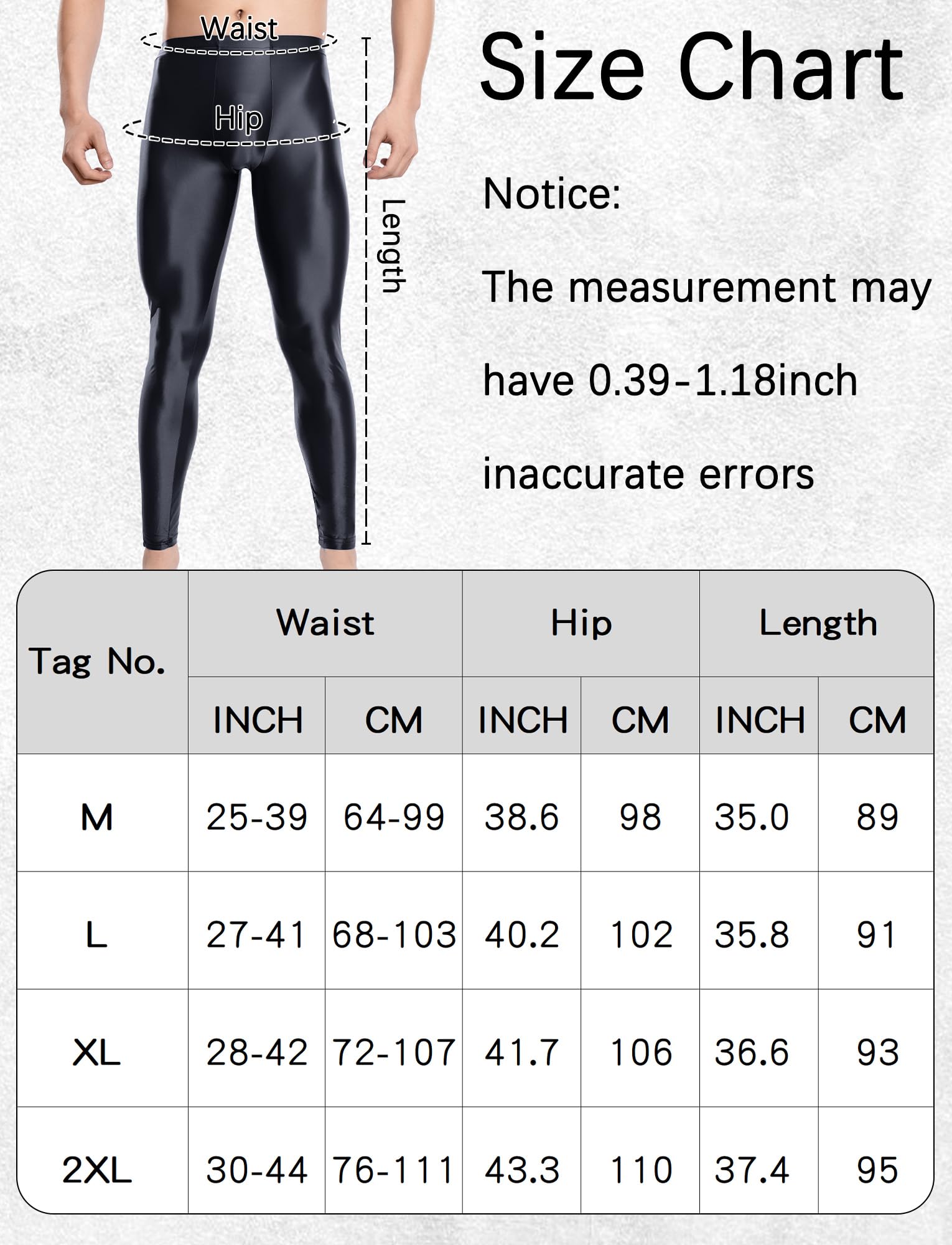 AIEOE Męskie legginsy, olejne, błyszczące, rozciągliwe, gładkie spodnie, bardzo duże rozmiary, błyszczące rajstopy, slim fit, długie spodnie M-XXL