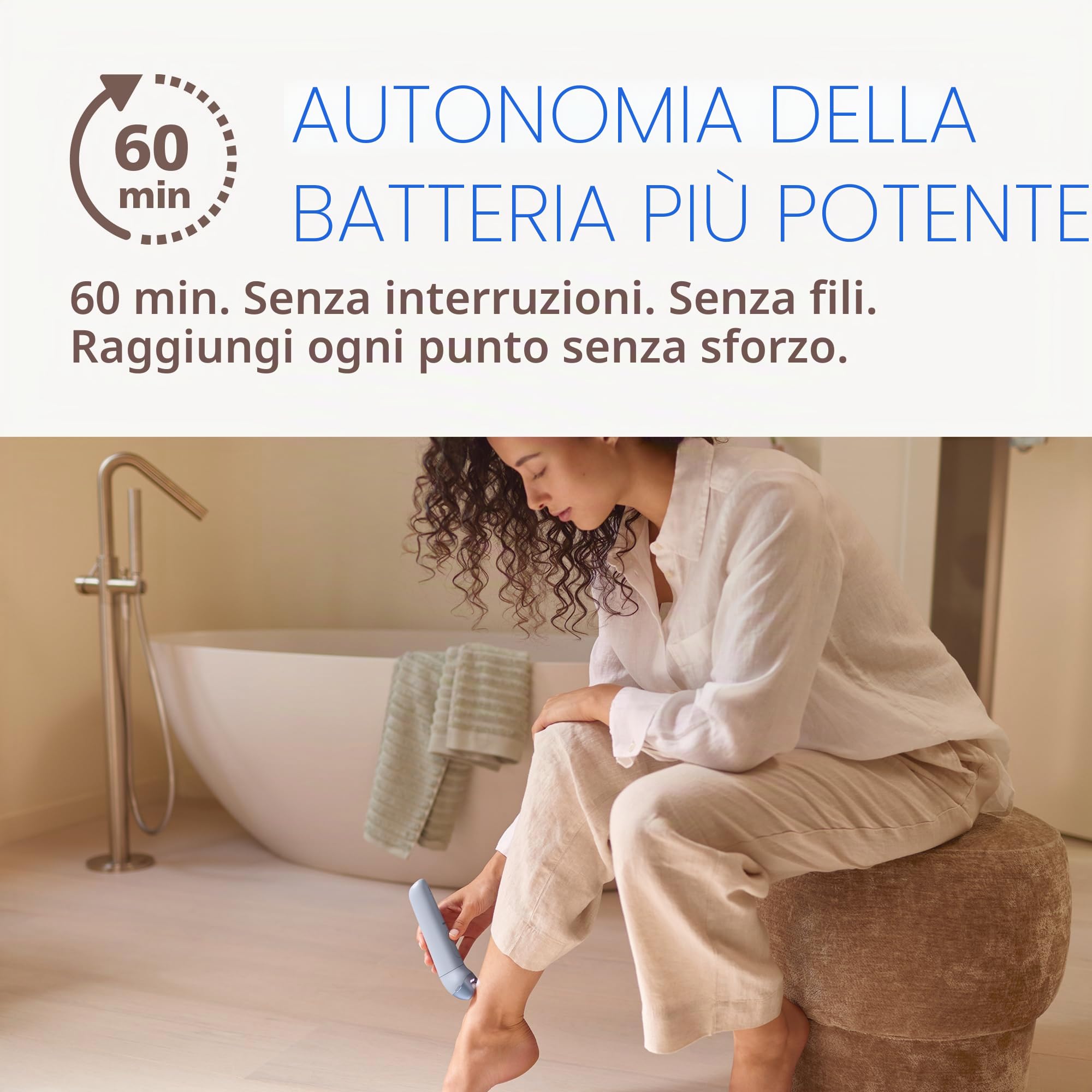 Philips Epilatore Epilatore Elettrico Senza Fili Serie 8000 - Epilatore Elettrico Wet and Dry Cordless per Gambe e Corpo, con ProGuide, 3 Accessori, 60 min Runtime, Modello BRE708/00