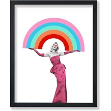Poster Master Rainbow Poster - Retro Elegant Woman Print - Trippy Collage & Funky Art - Surreal & Chic Boho Art - Aesthetic Girls Bedroom or Living Room Decor - 8x10 UNFRAMED Wall Art