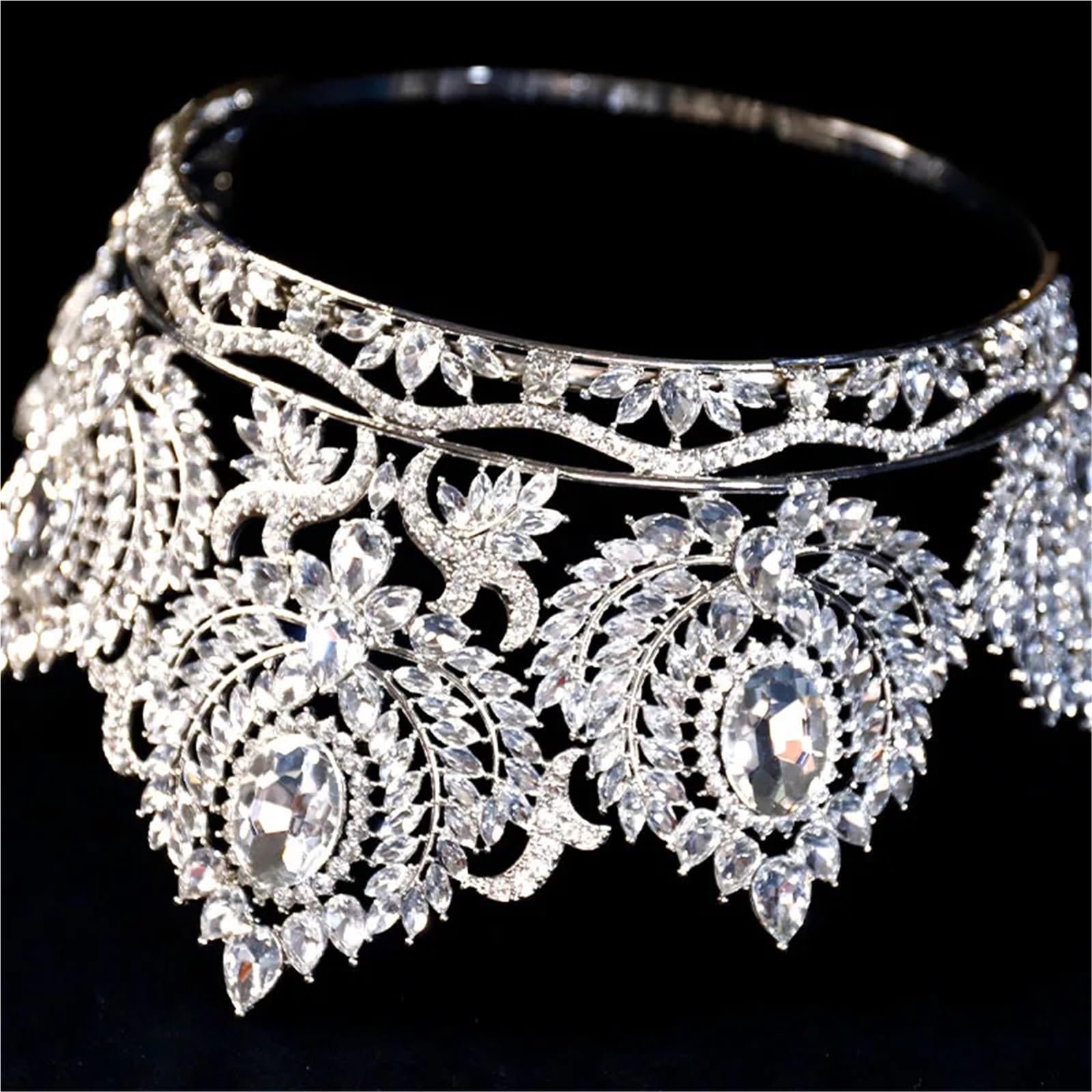 Diademi di strass cristallo con grande diadema