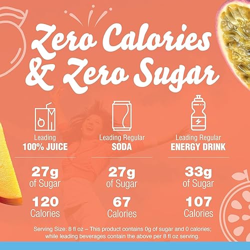 Vista 112 de Crystal Light On The Go Peach Mango con mezcla de bebidas de cafeína, caja de 10 paquetes (paquete de 8)