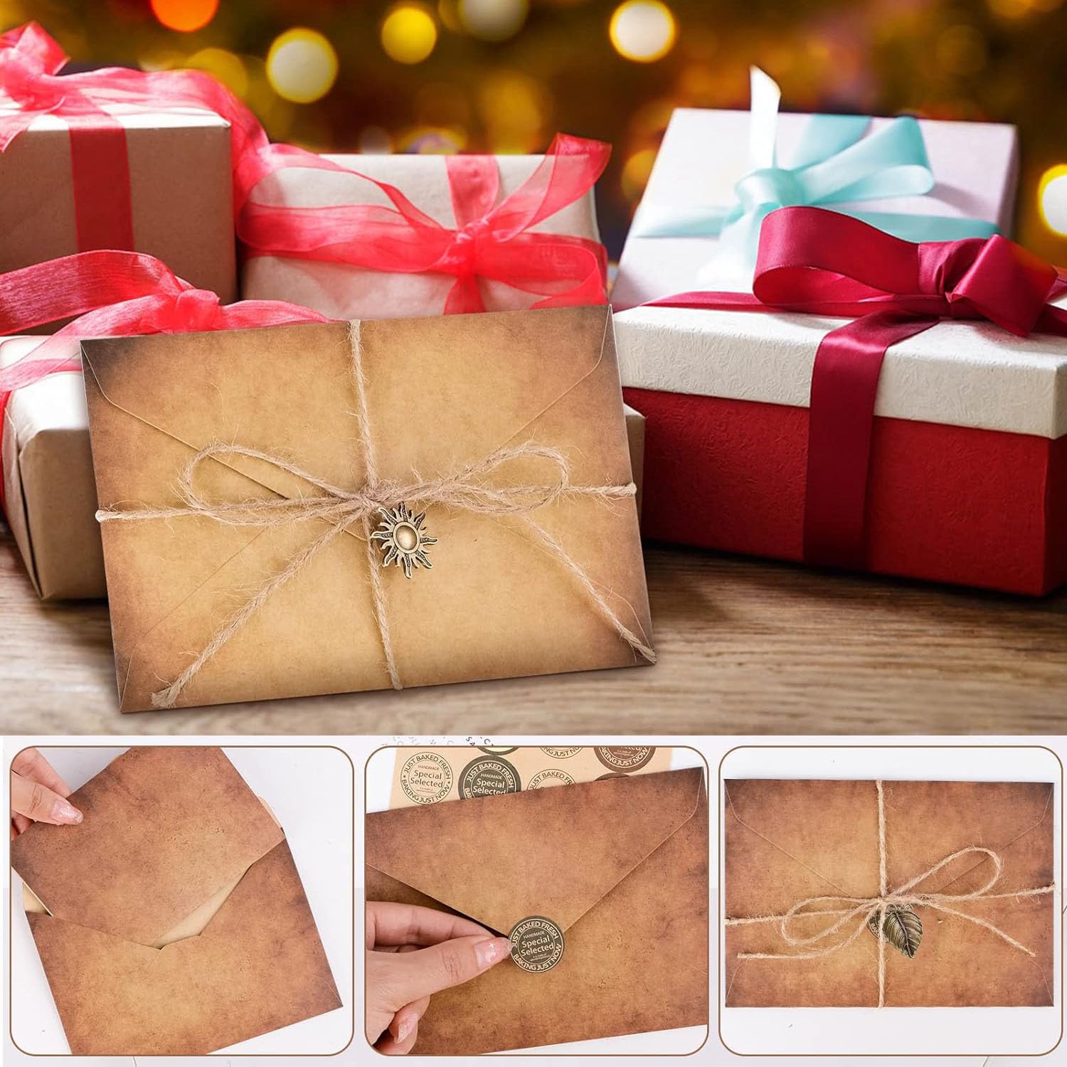 Set di Cancelleria Vintage - 12 Insiemi di Carta da Lettere e Buste, Kit per Scrivere (5 Stili)