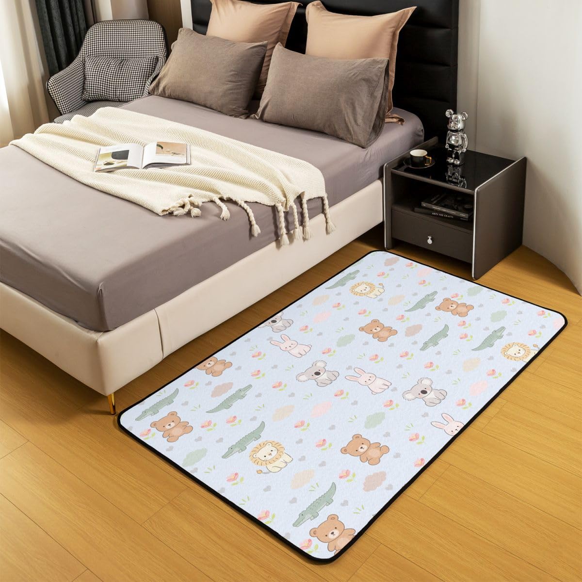 Loussiesd Cartoon Animal Area Dywan 150 * 200 cm Poliester