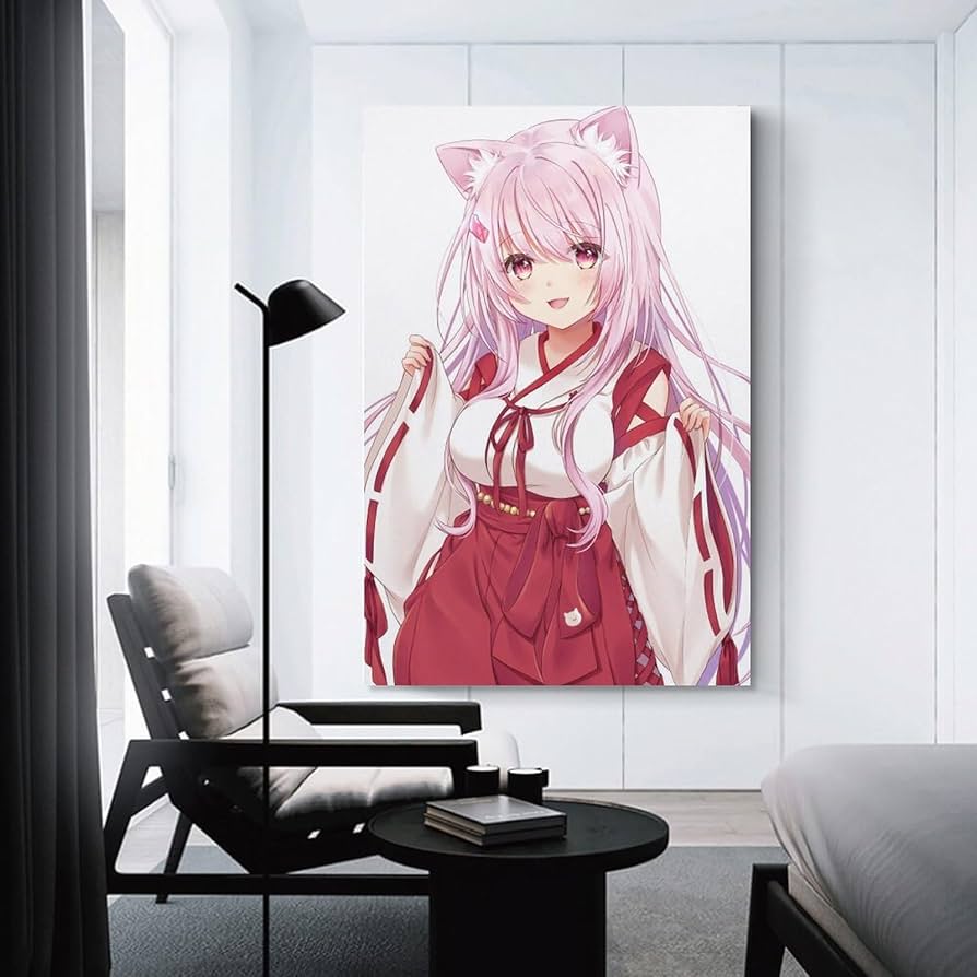 ♾️【原画】イラストアート（額付） Amazon.co.jp: 絵画 椎名唯華 VTuber ポスター 装飾画 Unframe