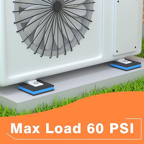 Miniatura 6 de GCGOODS Almohadilla de goma antivibración, 6 x 6 x 78 pulgadas, goma acanalada resistente con almohadillas de aislamiento central de EVA azul para