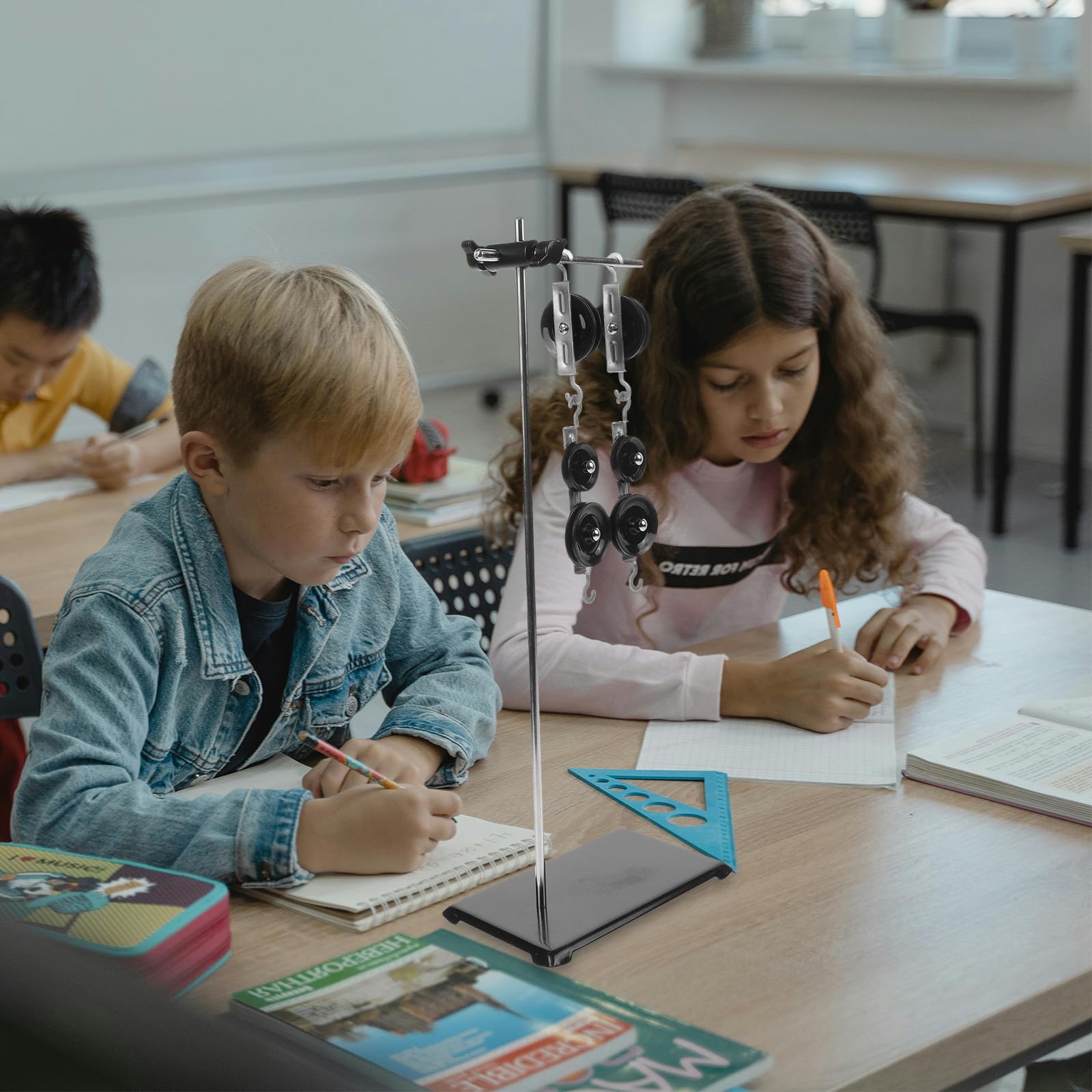 Set di Carrucole Supporto Regolabile in Altezza, Strumento Didattico di Fisica per Esperimenti Scolastici, Kit Apprendimento Scientifico per Laboratori di Fisica Principianti