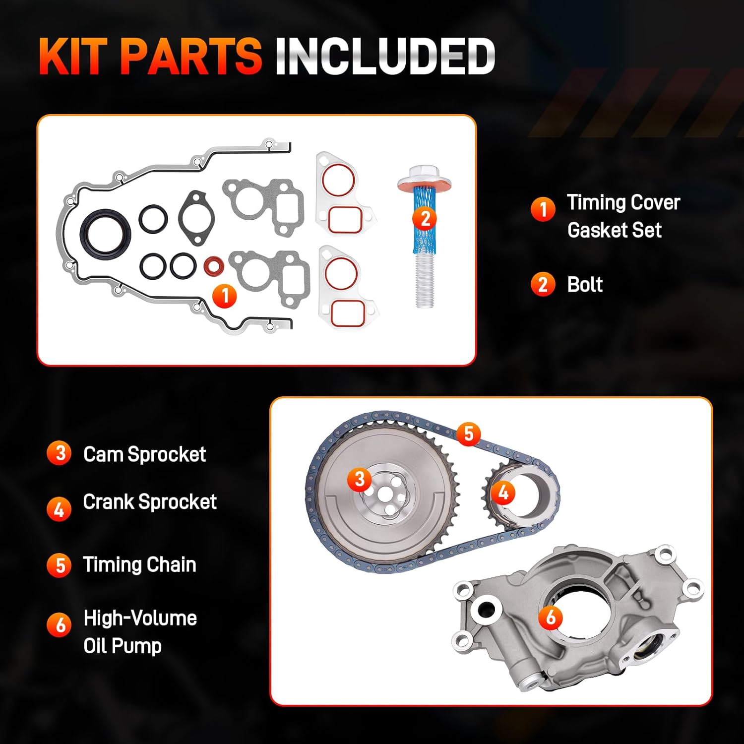 High Volume Oil Pump kit Compatible with 1997-2013 Chevy GM 4.8L 5.3L 5.7L 6.0L LS1 LS2 LS3 L96 LM7 LR4 LQ4 Gen 3 4 V8 Engine