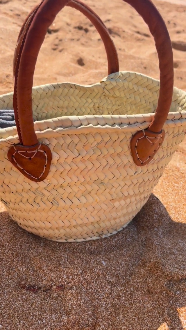 French Basket, Small Straw Bag for Bridal Party miniatura 6