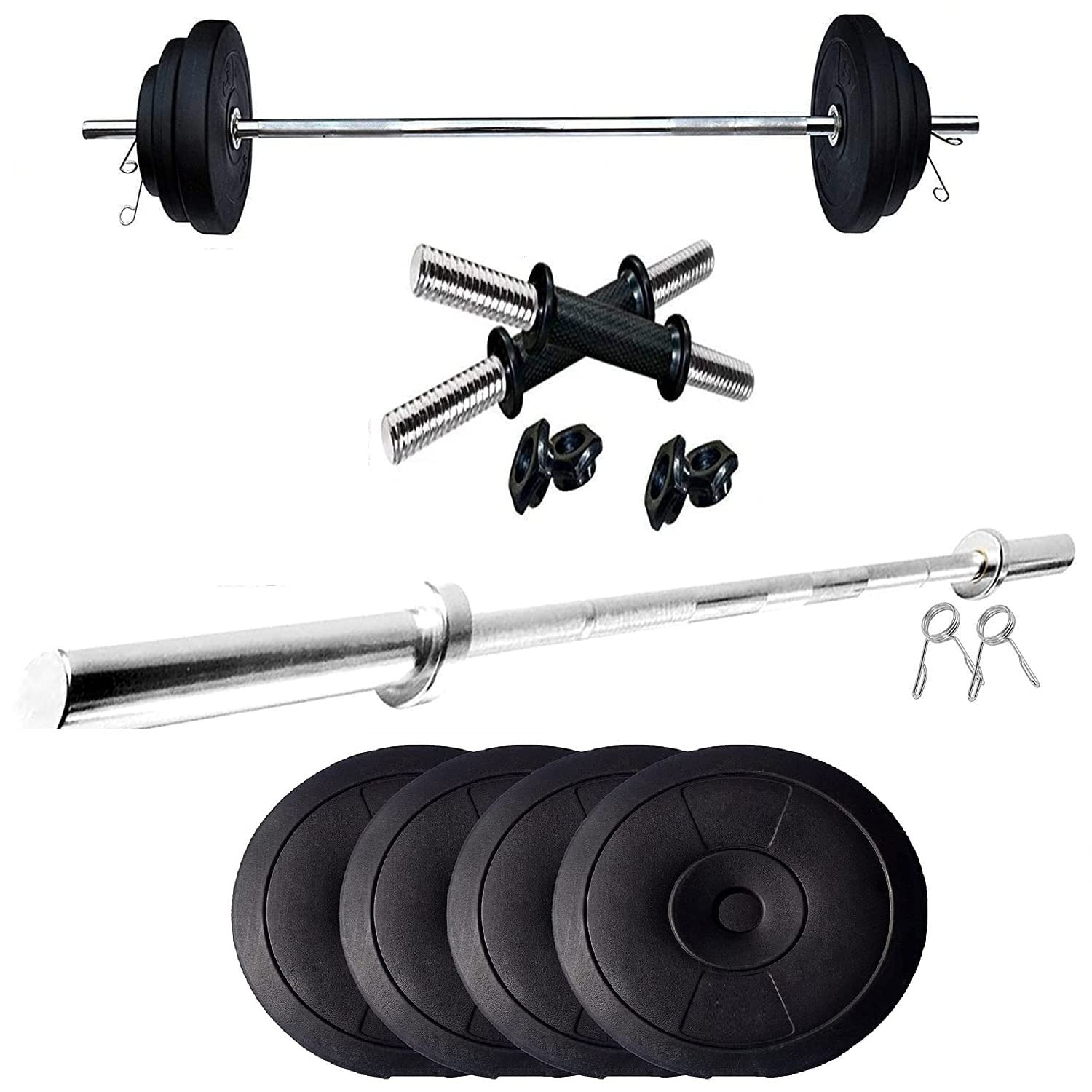 Spanco Home Gym with 22 Kg. P.V.C Weight Plates (3 Kg. X 4 = 12 Kg. + 2.5 Kg. X 4 = 10 Kg.) Dumbbell Rods & Straight Rod for Fitness, Weight Lifting, Body Shaping & Body Toning (B0C3BB4PX3) Amazon Price History, Amazon Price Tracker