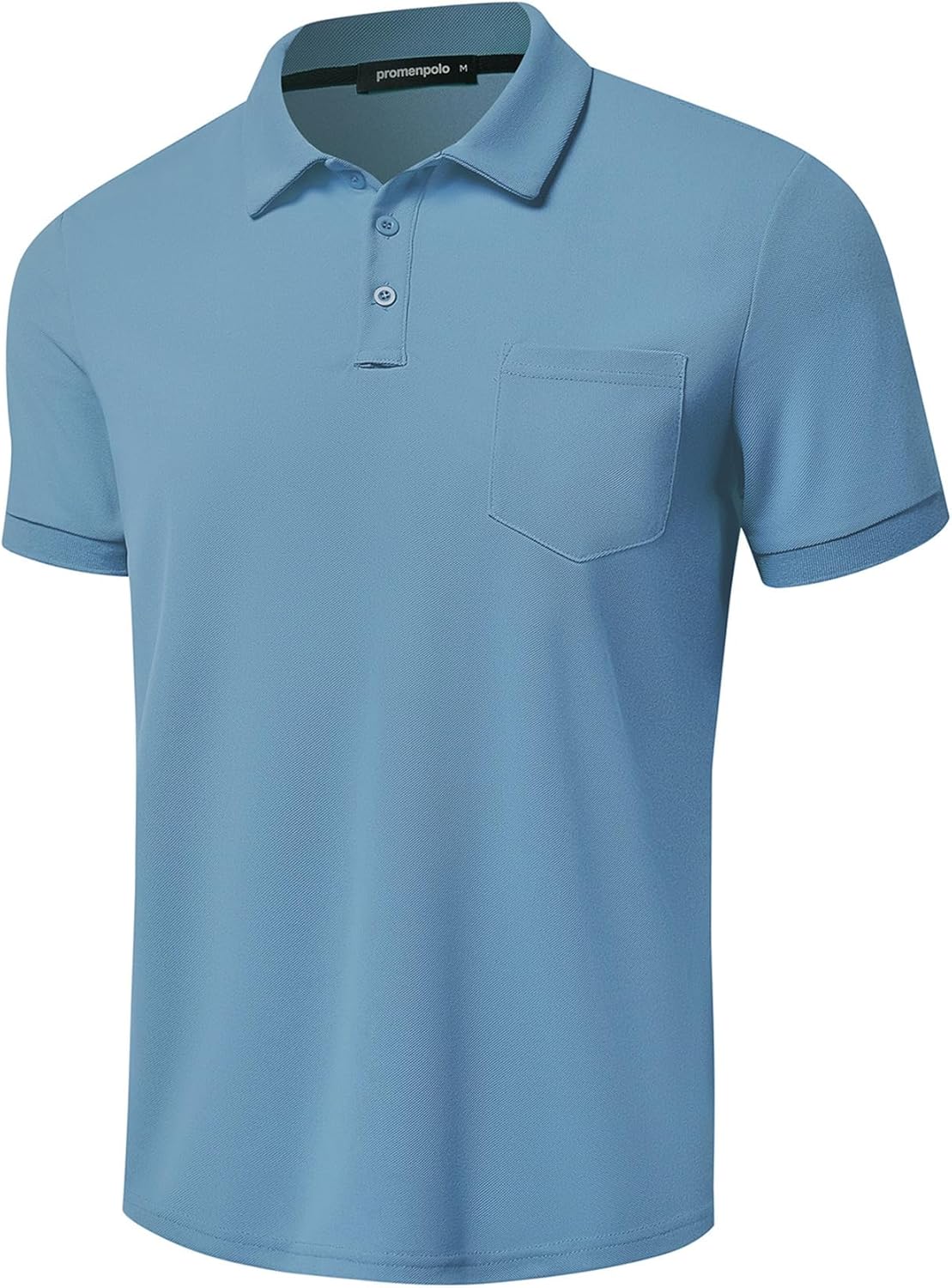 Men's Classic Short Sleeve Polo Shirt Casual Lightweight Solid Golf Shirts with Pocket
