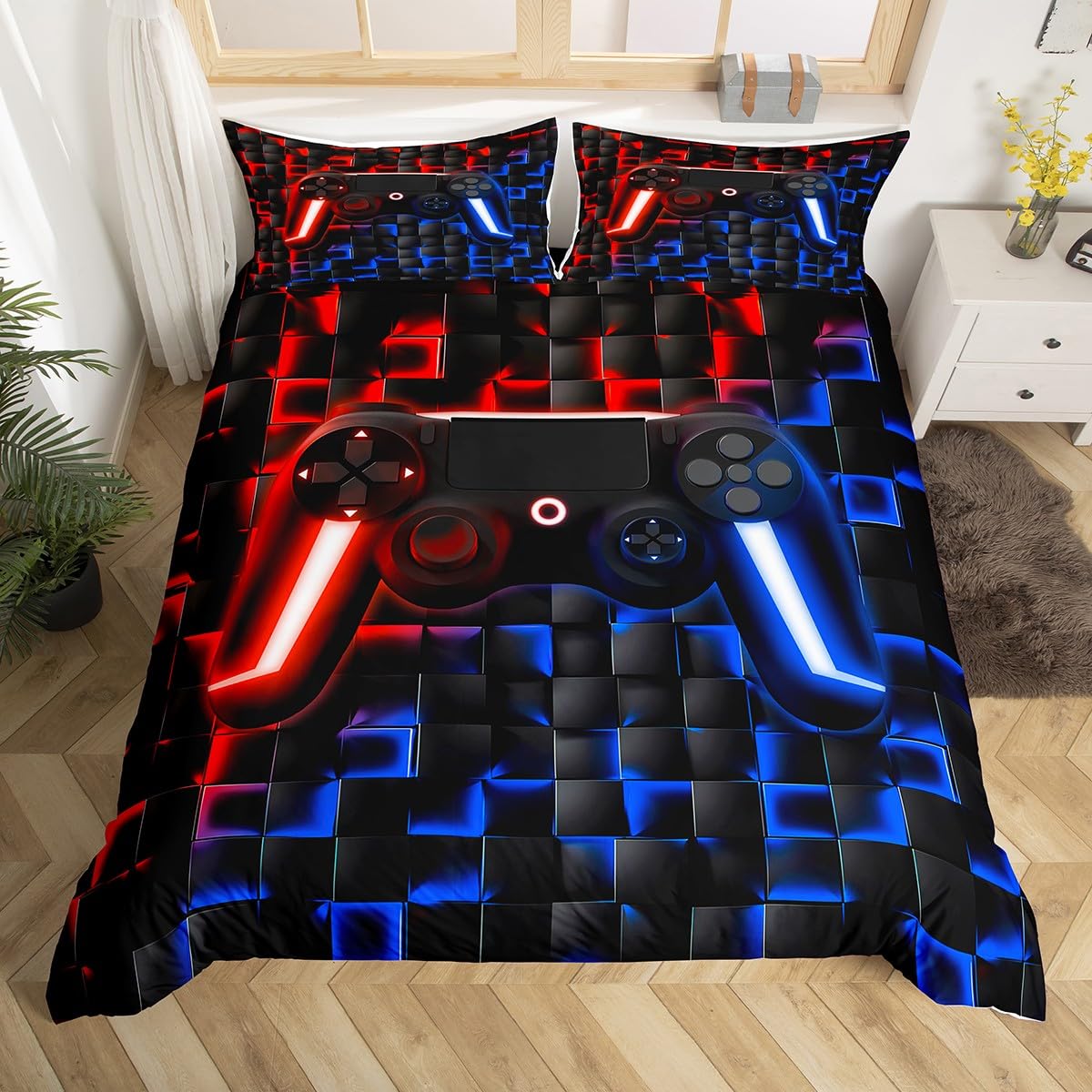 Parure de lit console de jeu housse couette 3D literie chambre garçon ado