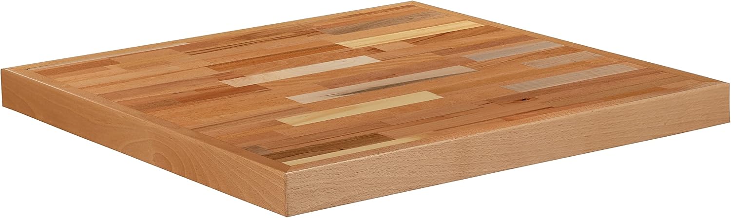 Flash Furniture Mayfair 24" Square Butcher Block Style UV Treated Commercial Grade Table Top