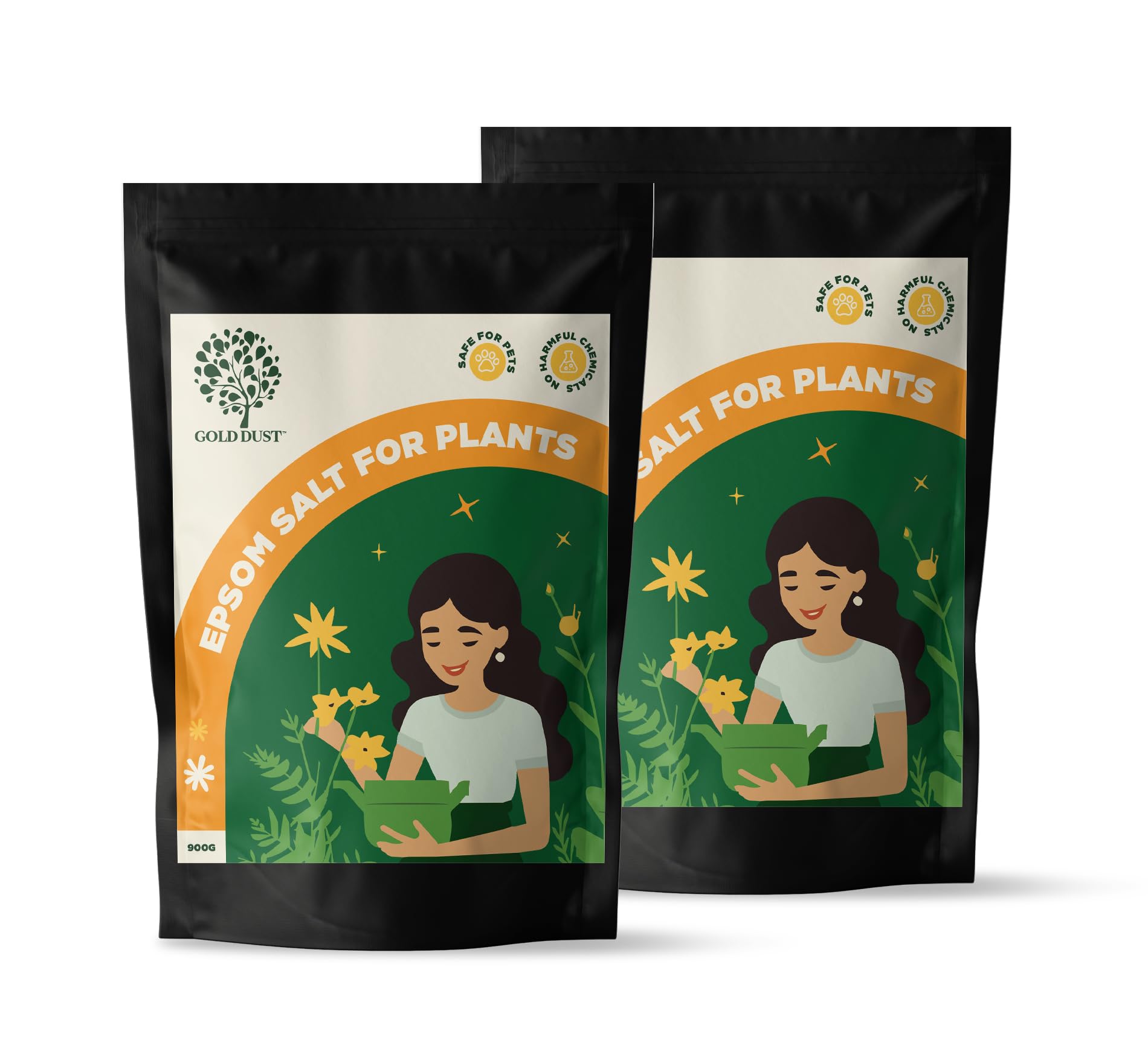 GOLD DUST Epsom Salt Granule For Plants, Magnesium Sulphate For Plants, Plant Growth Supplement, Growth Boost For Plants, Plant Food, Plant Care Products For Gardening (0.9 Kg)