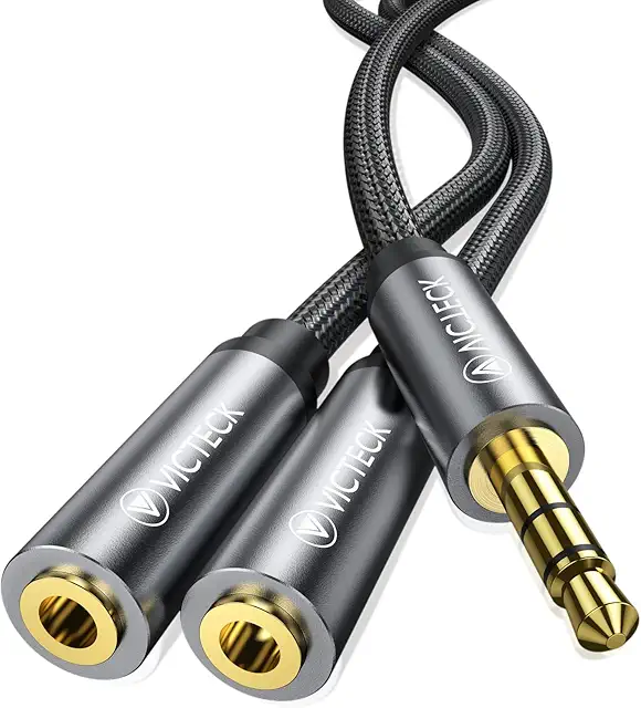 Adaptateur Double Jack Audio 3,5mm Victeck - Partage Stéréo Haute Qualité