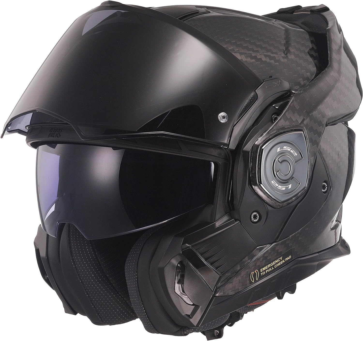 LS2 Helmets Casco Advant X Carbono Brillo Modular con Sun Vision (XL 61/62)