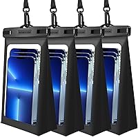 Vista 21 de Paquete de 4 bolsas flotantes impermeables para teléfono, protector flotante transparente con cordón, funda universal grande flotante a prueba