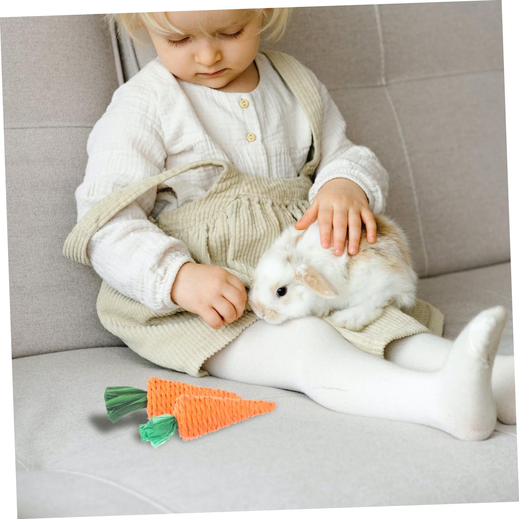 Milisten 6Pcs Straw Radish Chew Toys for Hamsters and Rabbits Natural Grass Molar Toys for Dental Care and Active Play - Image 4